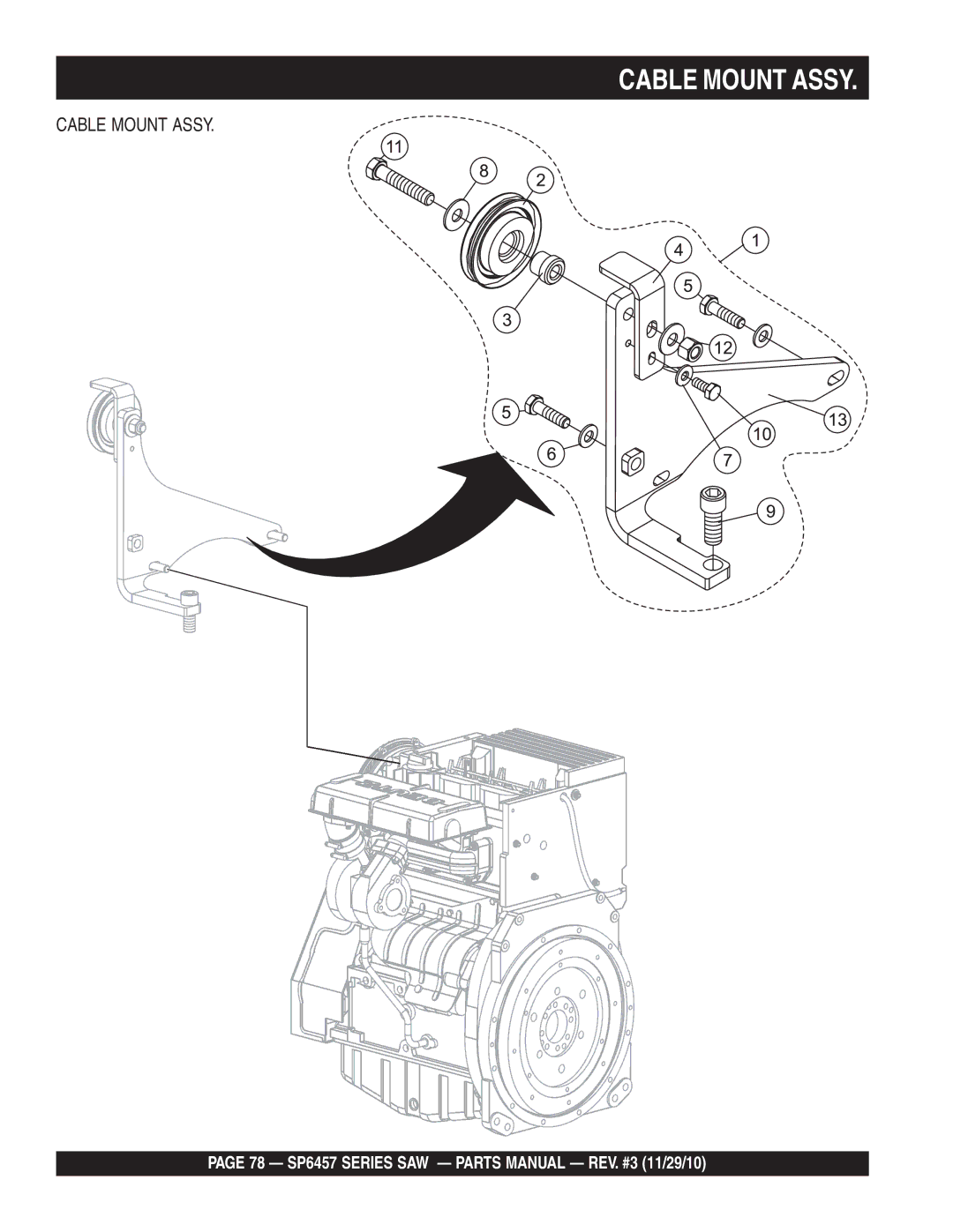 Multiquip SP6457 manual Cable Mount Assy 