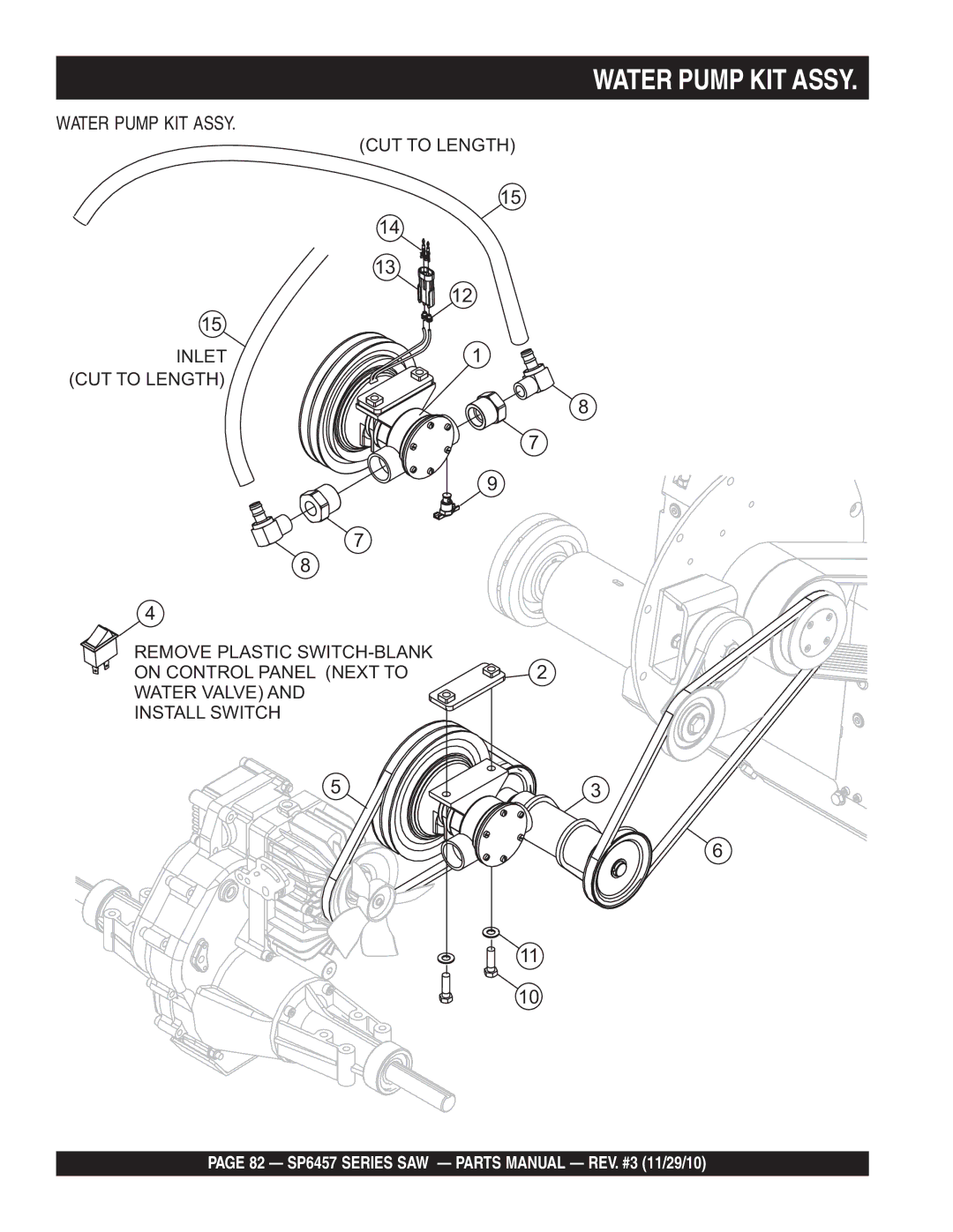 Multiquip SP6457 manual Water Pump KIT Assy 