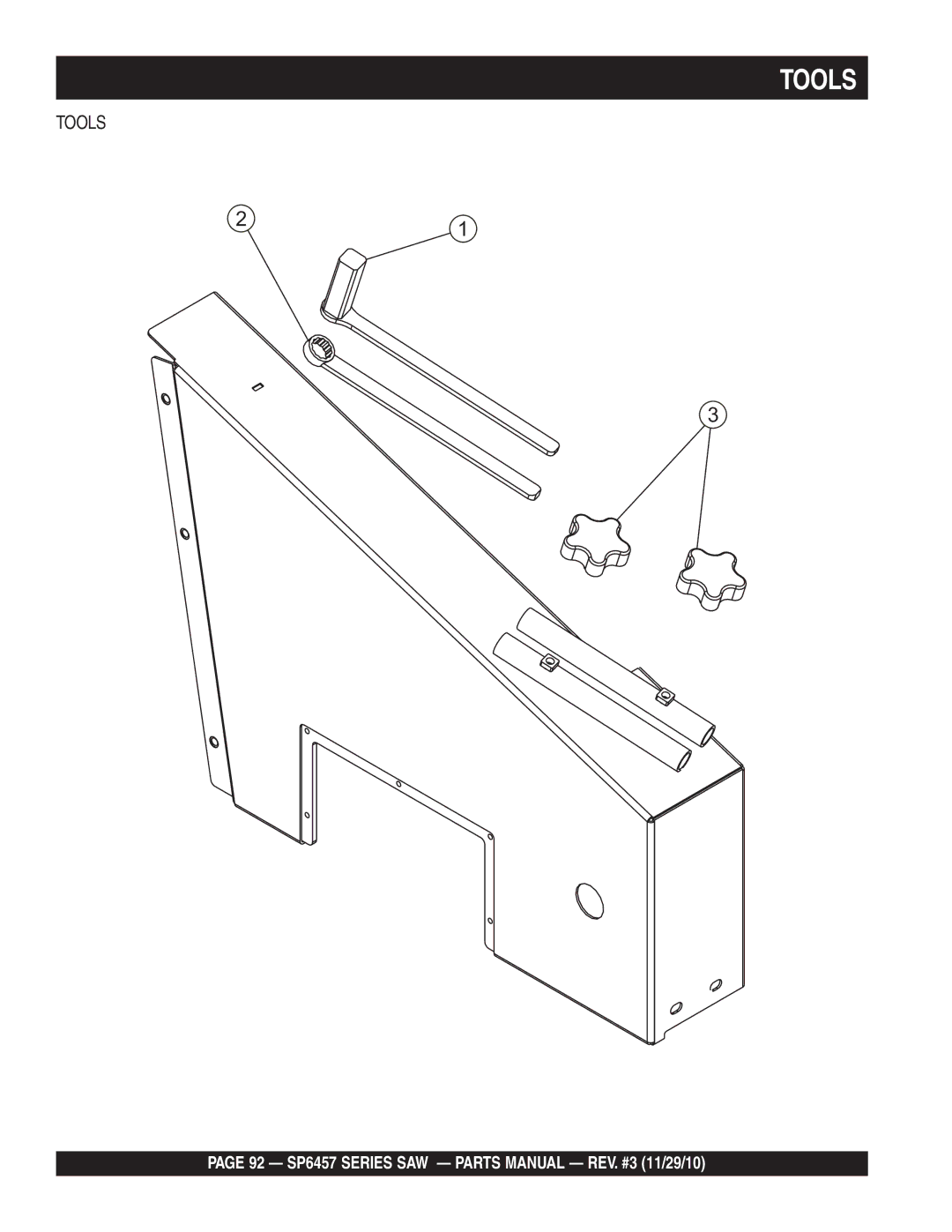 Multiquip SP6457 manual Tools 