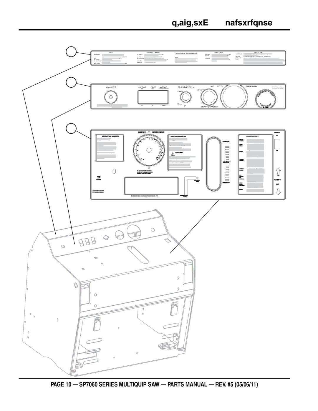 Multiquip SP706020, SP706036, SP706030, SP706026, SP706012 manual Control Panel Decals 