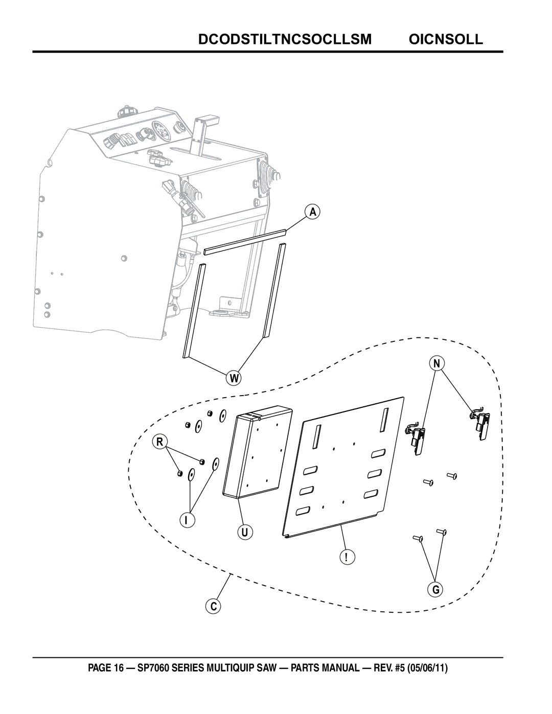 Multiquip SP706036, SP706020, SP706030, SP706026, SP706012 manual Rear Console Access Panel Assy 