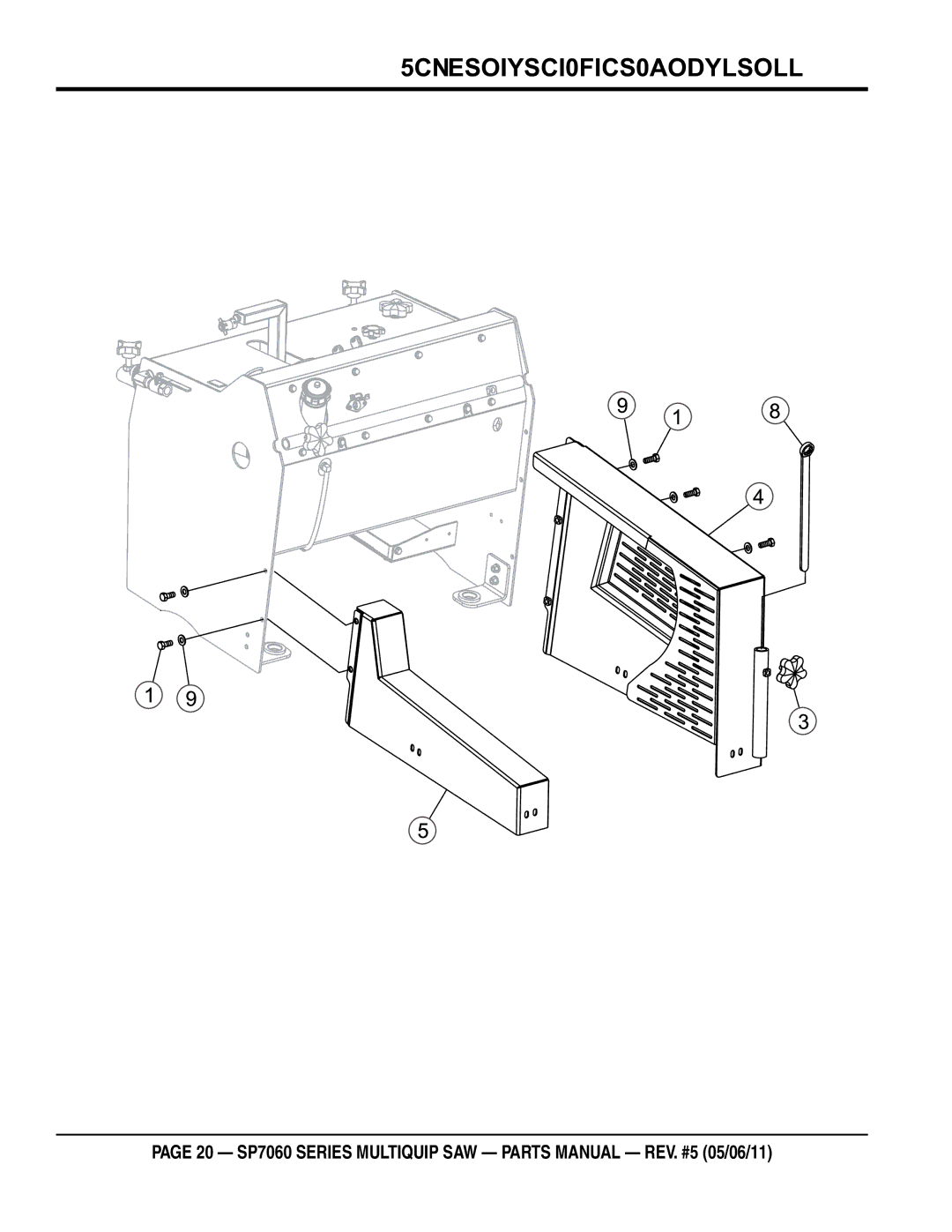 Multiquip SP706020, SP706036, SP706030, SP706026, SP706012 manual Belt and Engine Guards Assy 