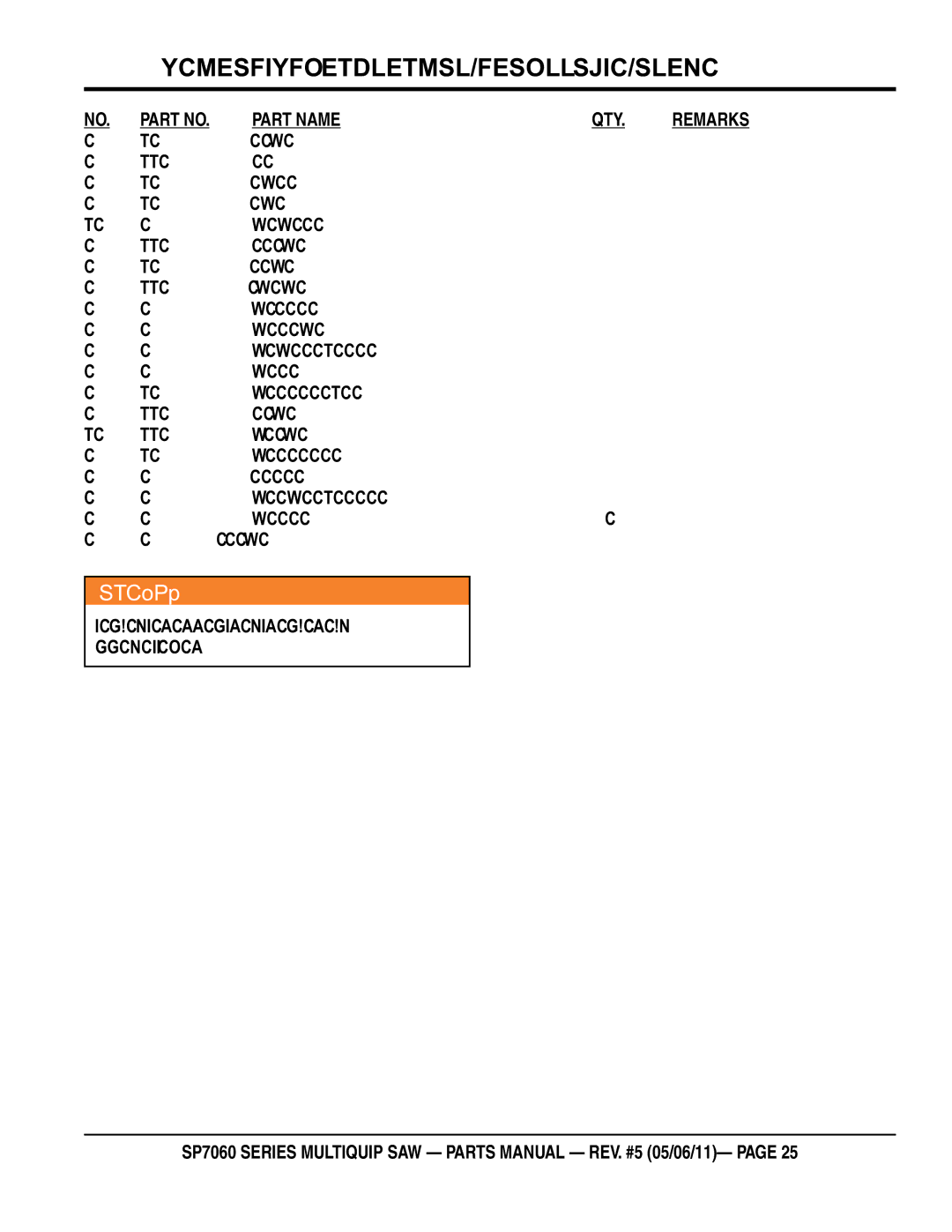 Multiquip SP706020 manual BUSHING, Flanged, SHAFT, Idler Pulley, PULLEY, Idler, PULLEY, Dual Groove, BELT, Indicator Drive 