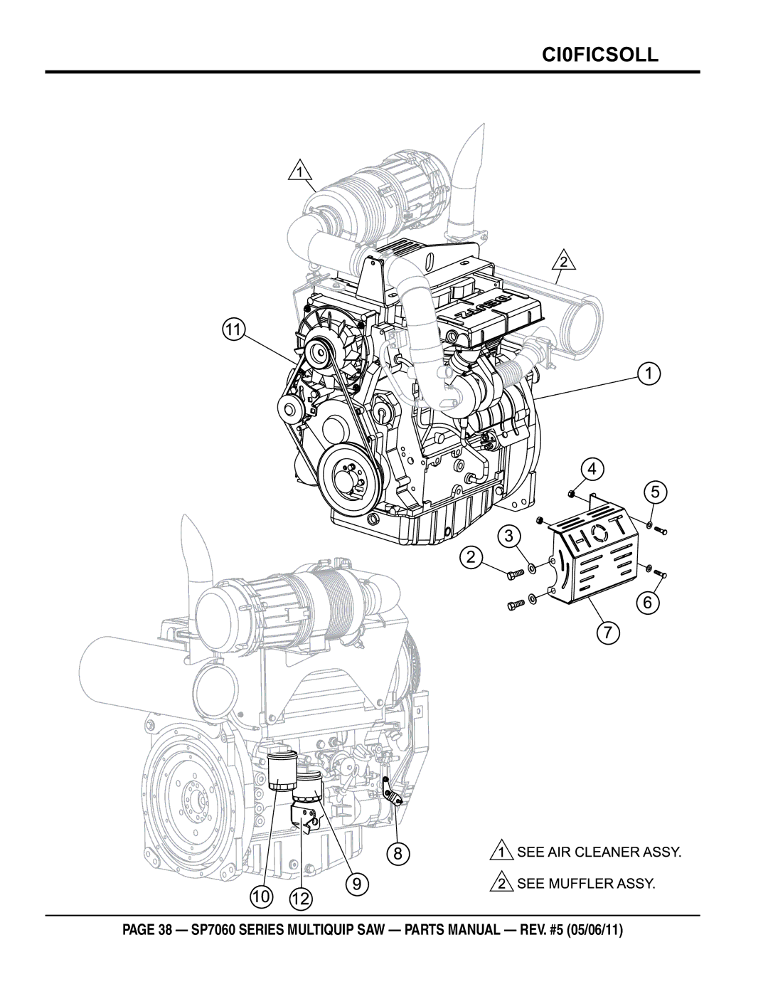 Multiquip SP706026, SP706020, SP706036, SP706030, SP706012 manual Engine Assy 