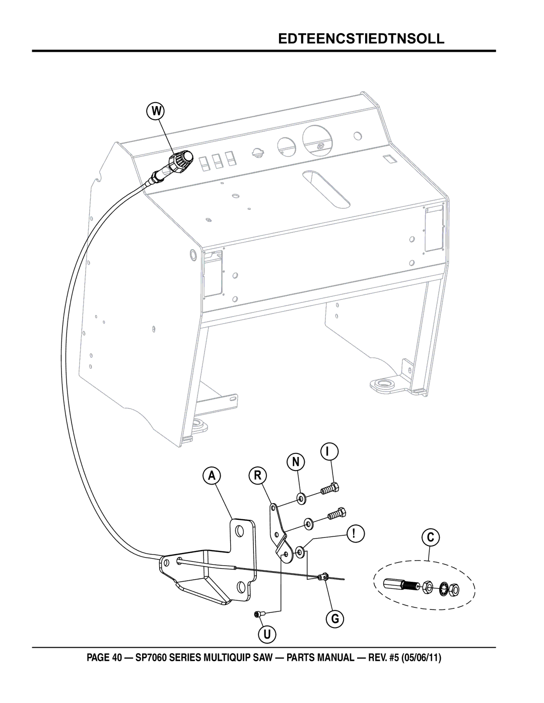 Multiquip SP706020, SP706036, SP706030, SP706026, SP706012 manual Throttle control assy 