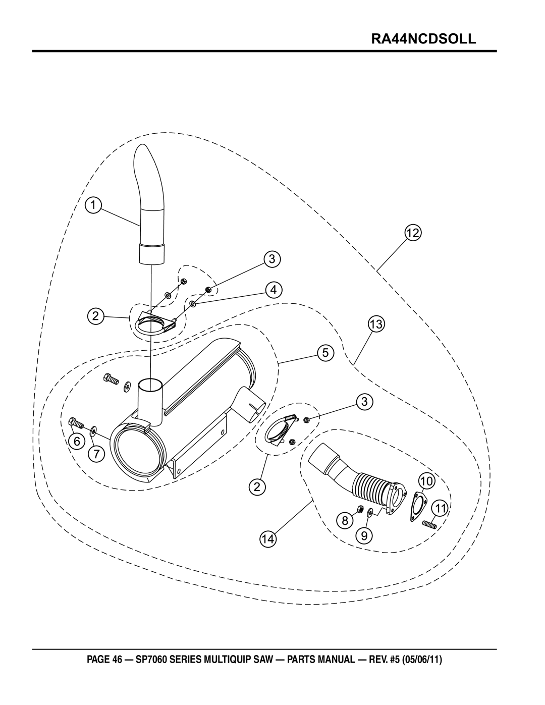 Multiquip SP706036, SP706020, SP706030, SP706026, SP706012 manual Muffler assy 