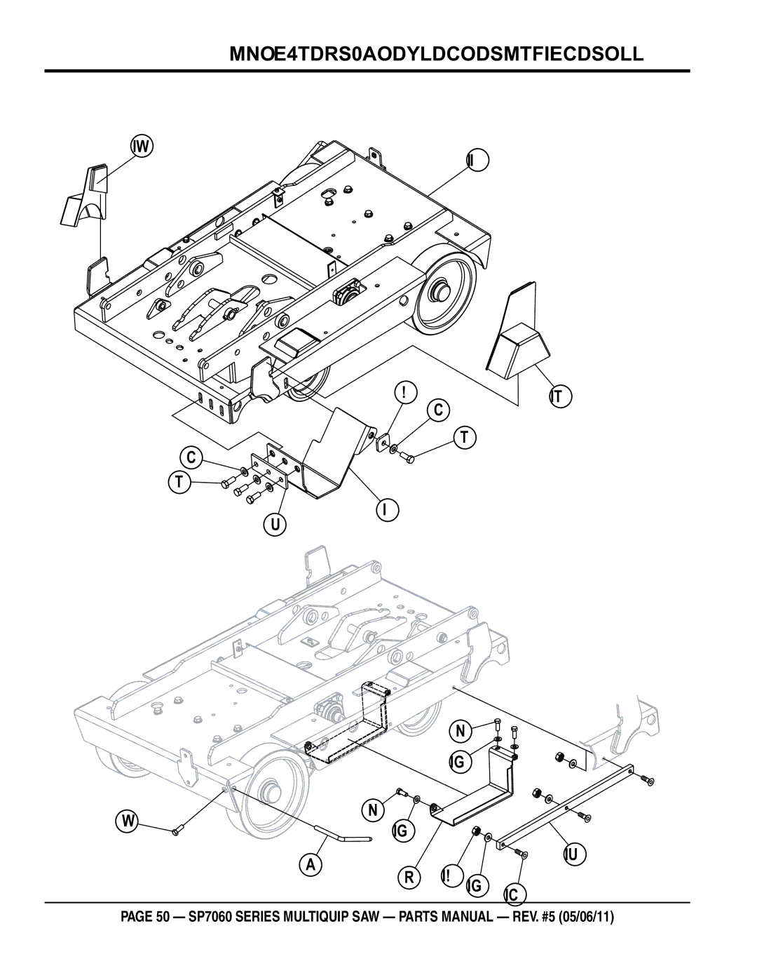 Multiquip SP706020, SP706036, SP706030, SP706026, SP706012 manual Platform guards/rear pointer assy 