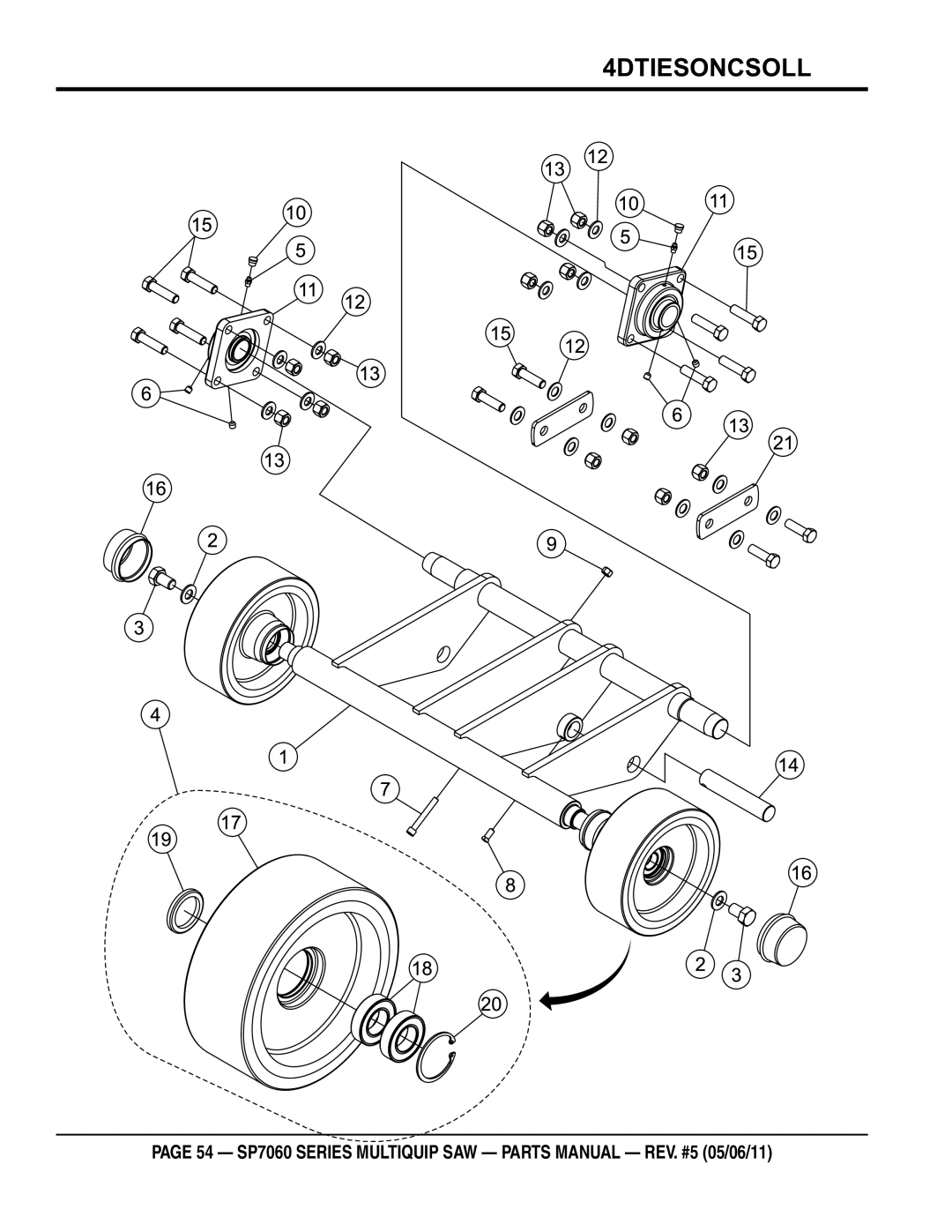 Multiquip SP706012, SP706020, SP706036, SP706030, SP706026 manual Front axle assy 