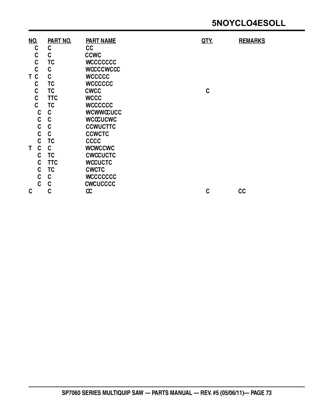 Multiquip SP706026 HOUSING, Bladeshaft, BLADESHAFT, 7000 Series, Washer Flat SAE 7/16 GRD 9 YZ, Drain PLUG, Magnetic 1/2 