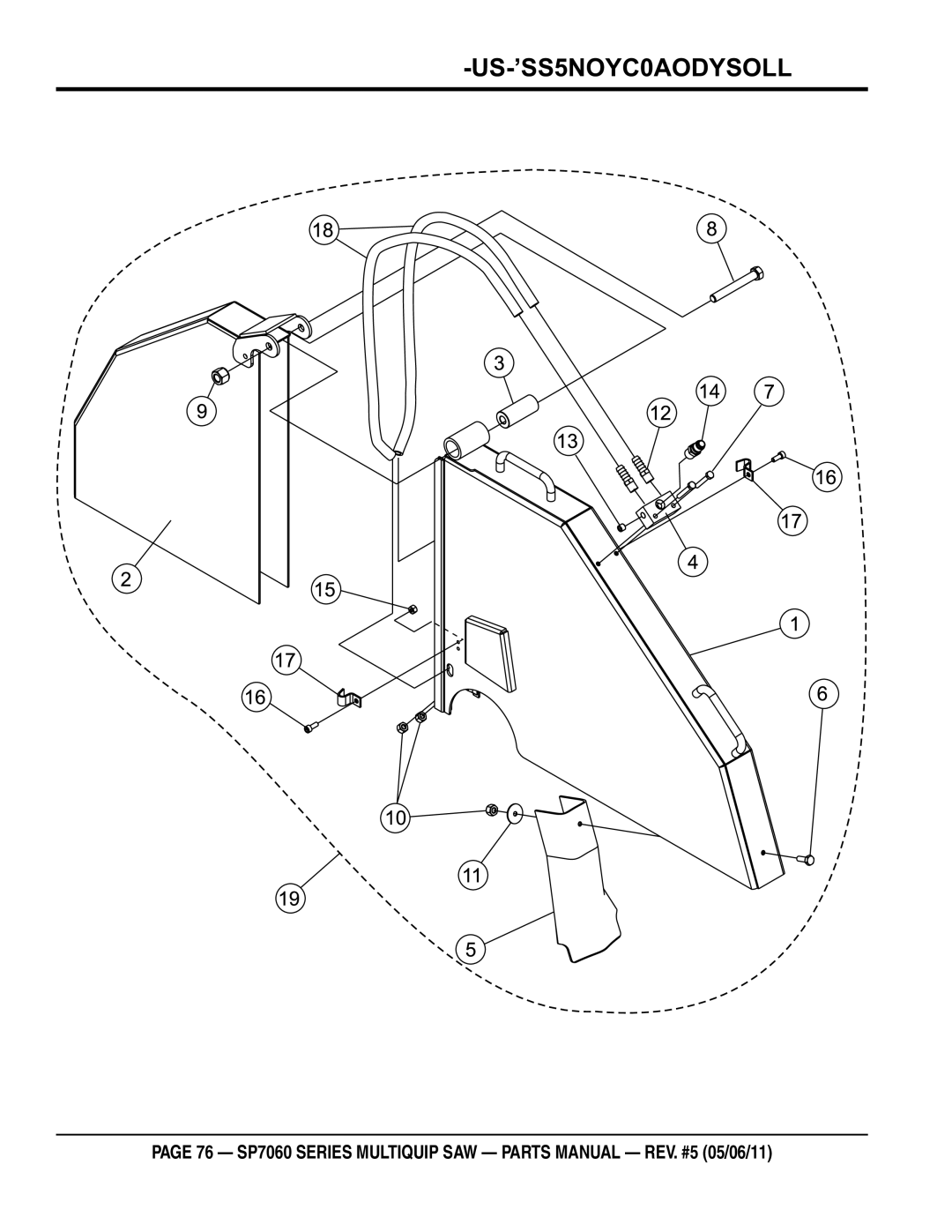 Multiquip SP706036, SP706020, SP706030, SP706026, SP706012 manual 30, 36 bladeguard assy 