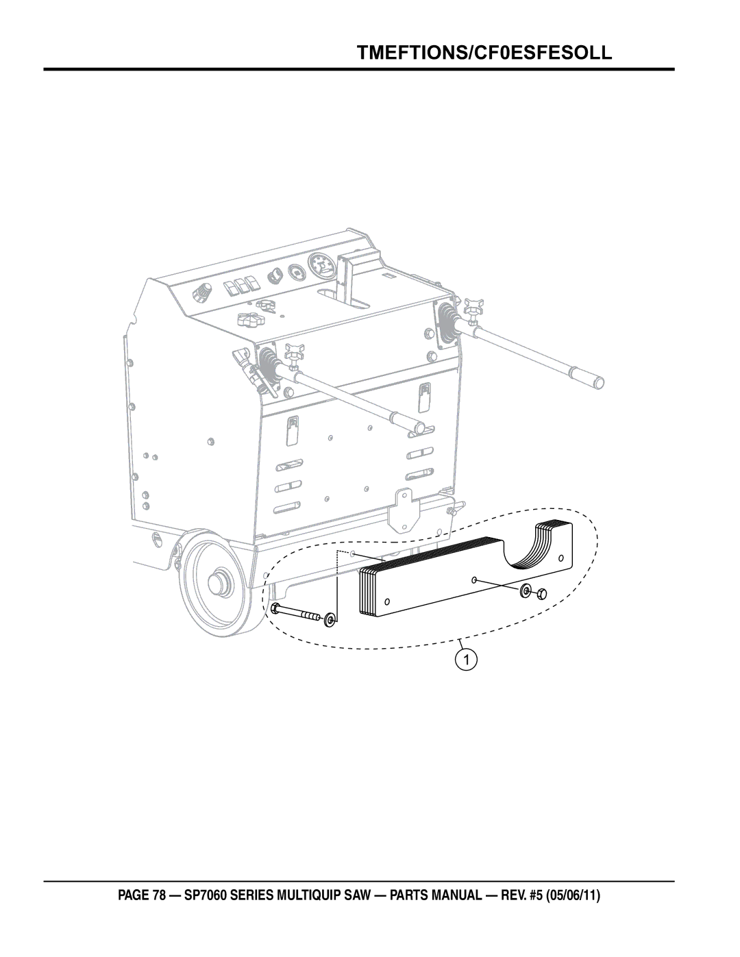 Multiquip SP706026, SP706020, SP706036, SP706030, SP706012 manual Optional weight kit assy 