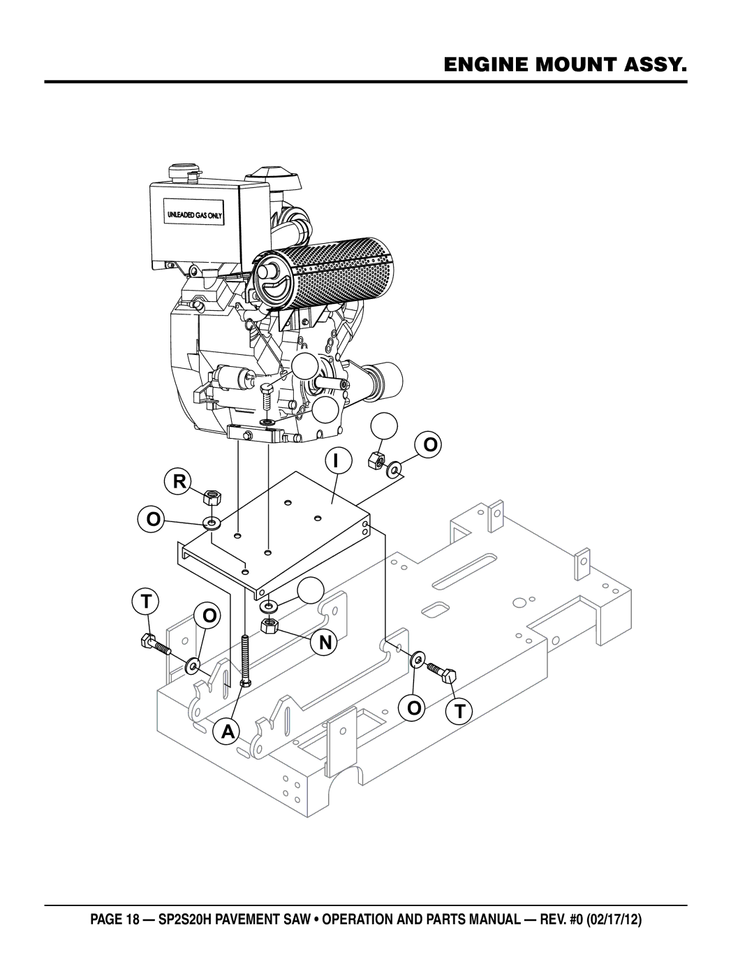 Multiquip SPs20H manual Engine mount assy 