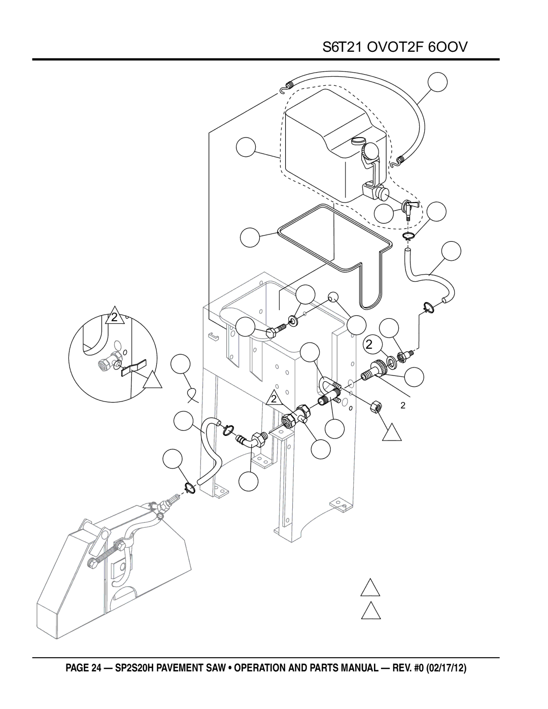 Multiquip SPs20H manual Water System assy 