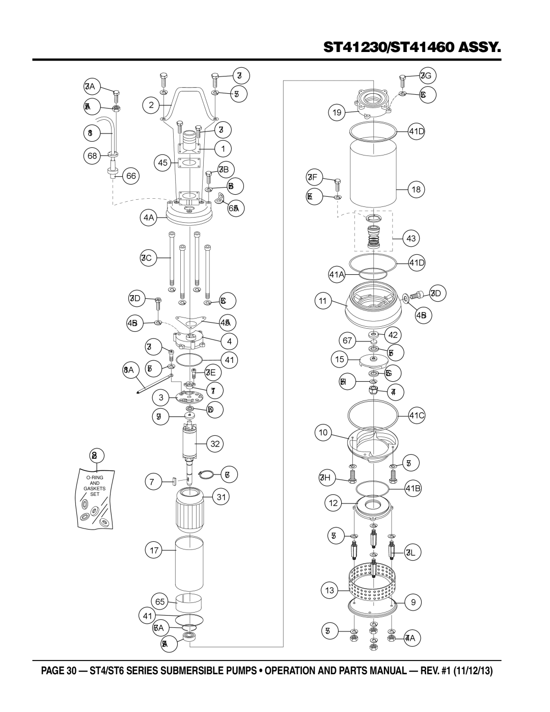 Multiquip ST61230, ST61460 manual ST41230/ST41460 Assy 