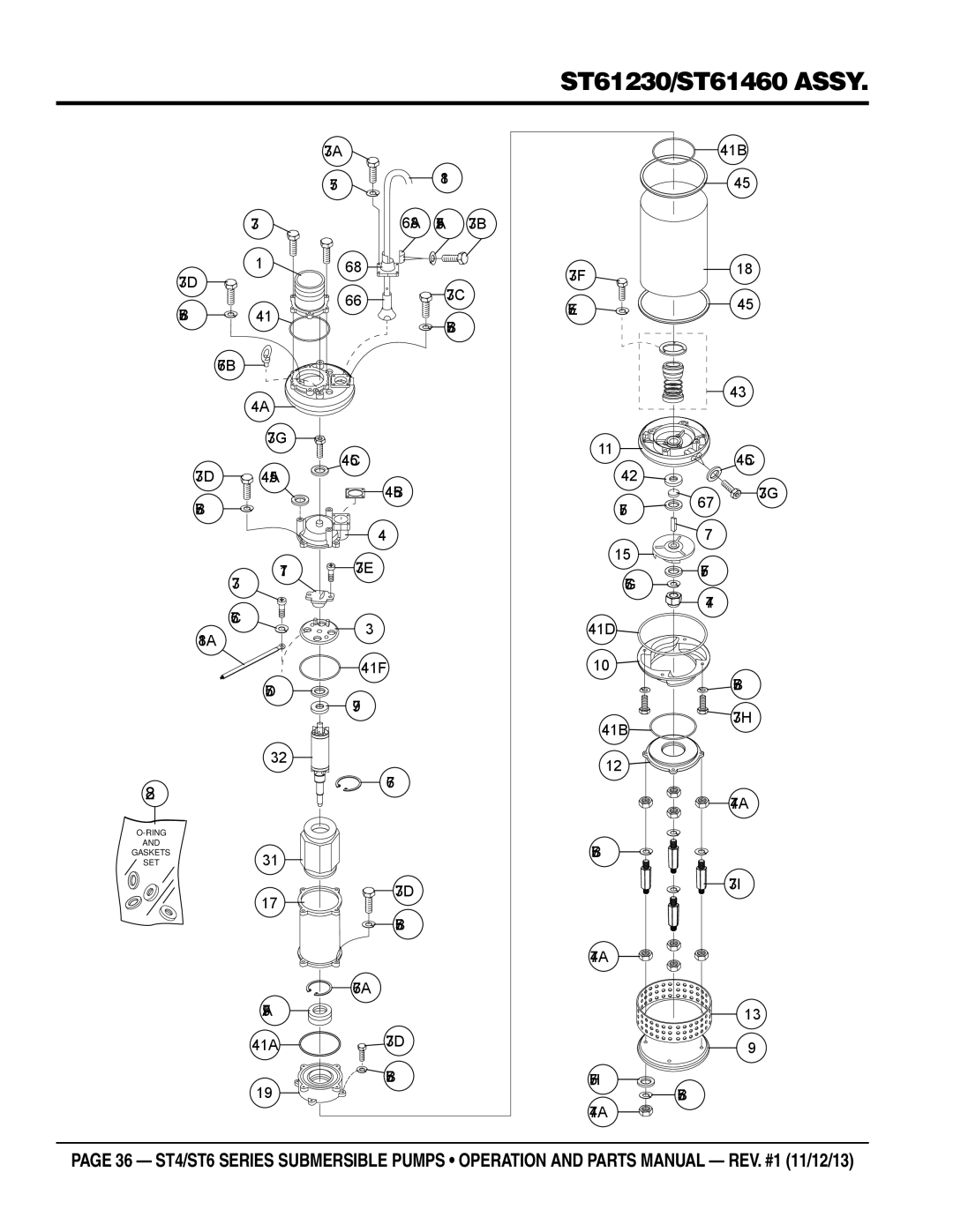 Multiquip ST41460, ST41230 manual ST61230/ST61460 Assy 