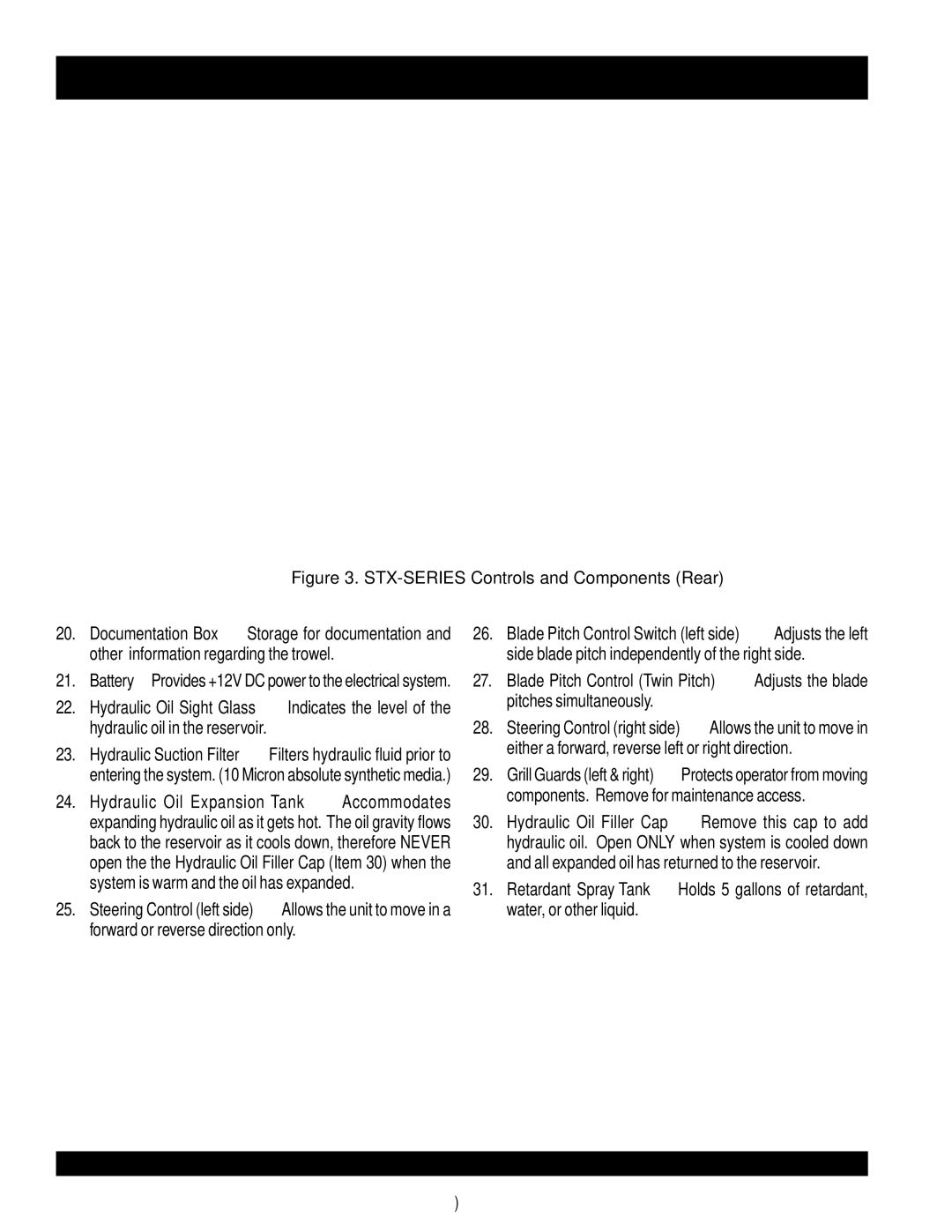 Multiquip STX55J6 operation manual STX-SERIES Controls and Components Rear 