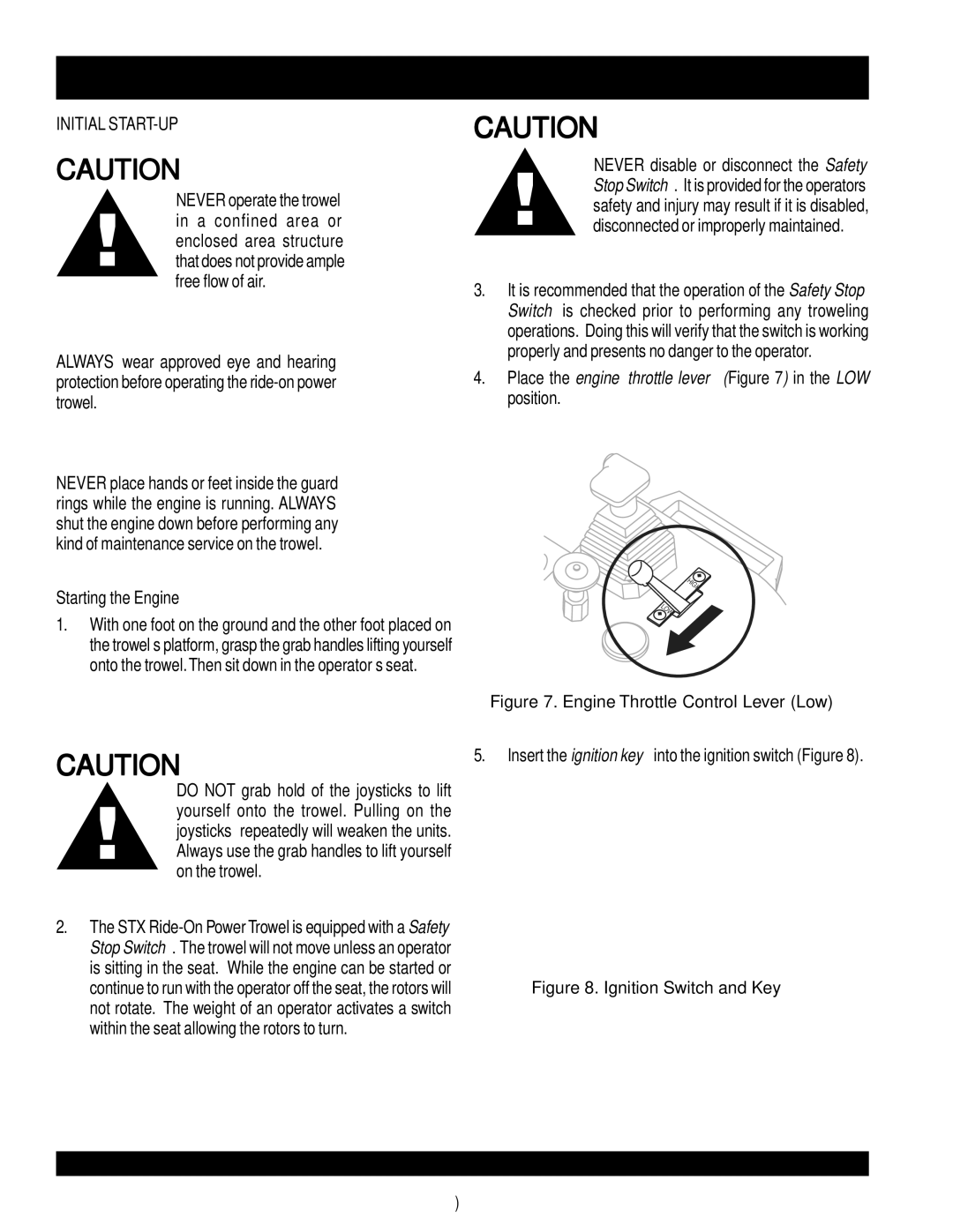 Multiquip STX55J6 operation manual STX-SERIES Initial START-UP, Starting the Engine 