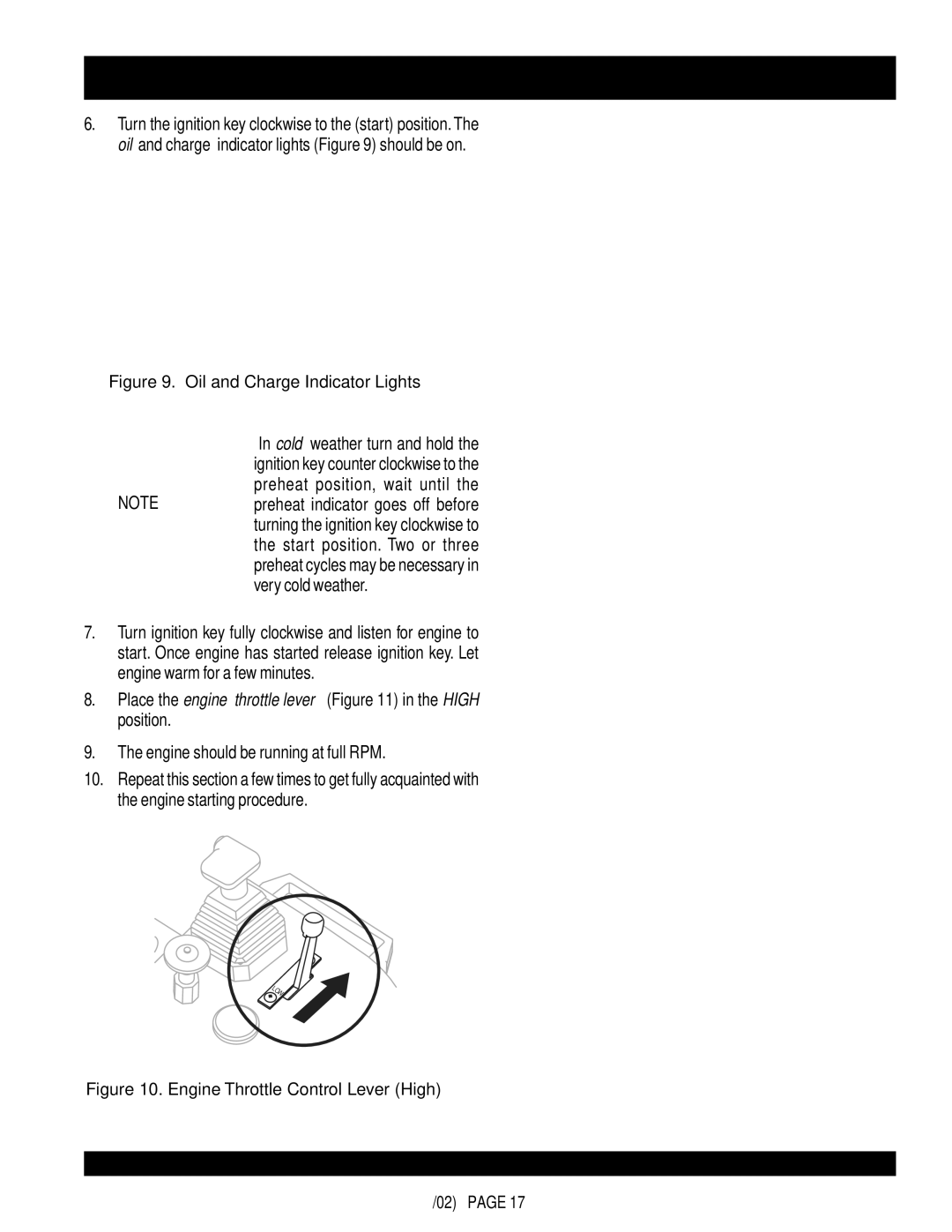 Multiquip STX55J6 operation manual STX-SERIES Initial START-UP, Oil and Charge Indicator Lights 