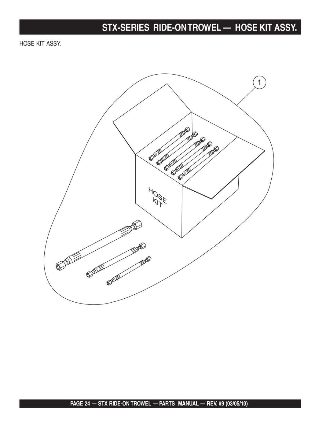 Multiquip STX55Y6, STX55J6 manual STX-SERIES RIDE-ONTROWEL Hose KIT Assy 