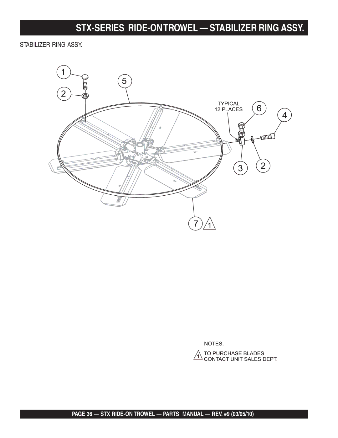 Multiquip STX55Y6, STX55J6 manual STX-SERIES RIDE-ONTROWEL Stabilizer Ring Assy 