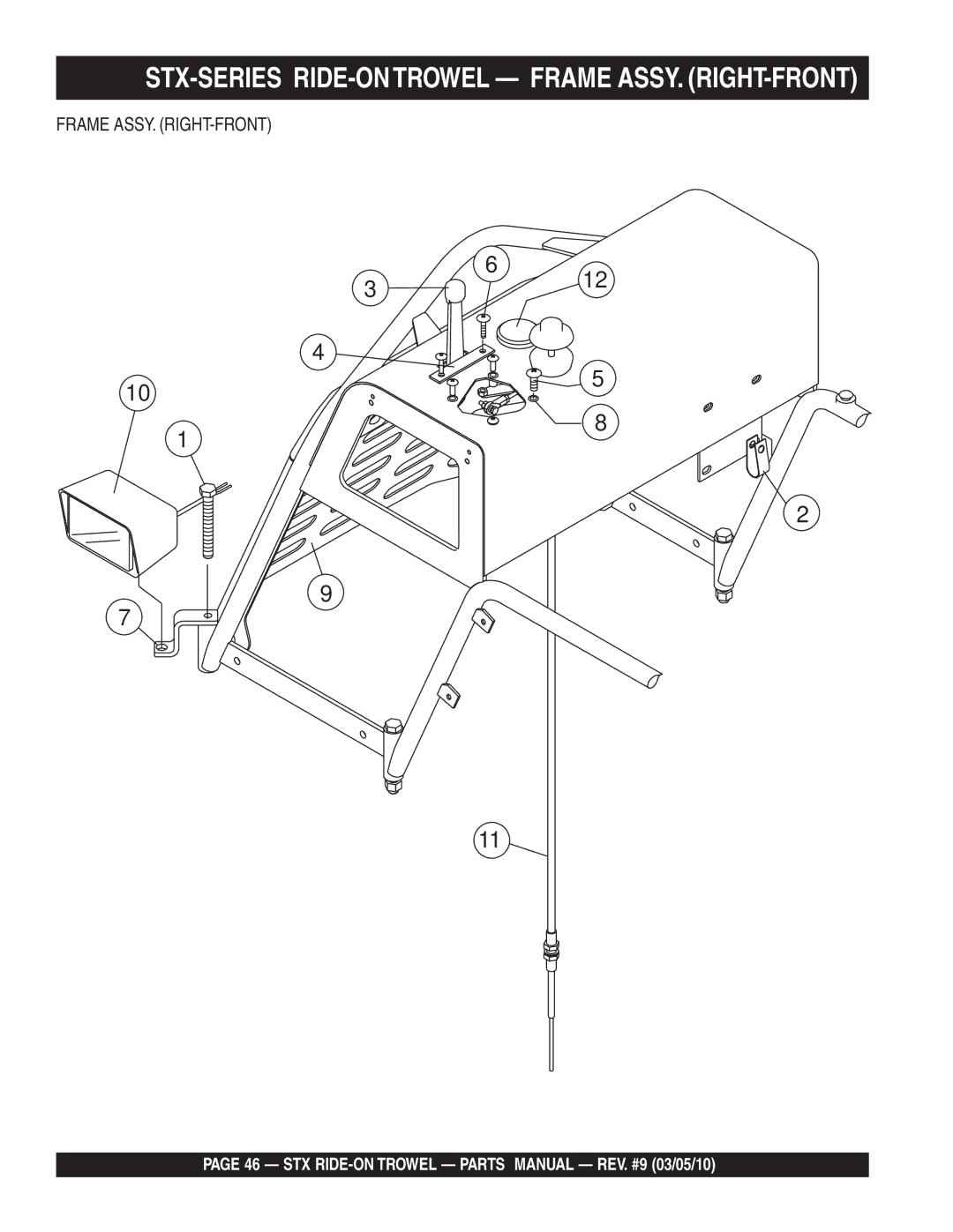 Multiquip STX55Y6, STX55J6 manual Frame ASSY. RIGHT-FRONT 