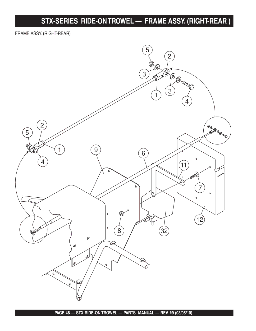 Multiquip STX55Y6, STX55J6 manual Frame ASSY. RIGHT-REAR 