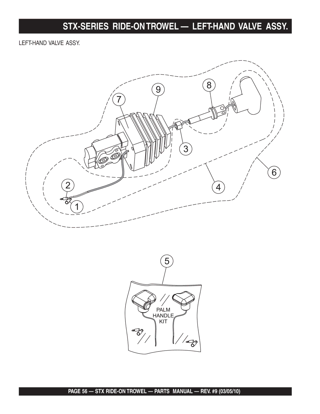 Multiquip STX55Y6, STX55J6 manual STX-SERIES RIDE-ONTROWEL LEFT-HAND Valve Assy 