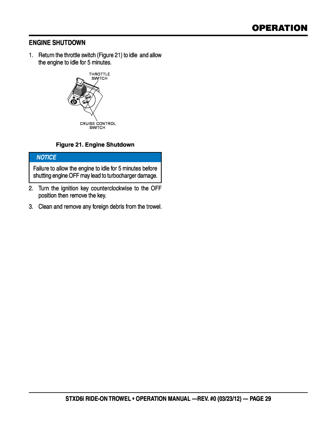 Multiquip Engine ShutDown, STXD6i RIDE-ON TROWEL operation manual -rev. #0 03/23/12 - page 