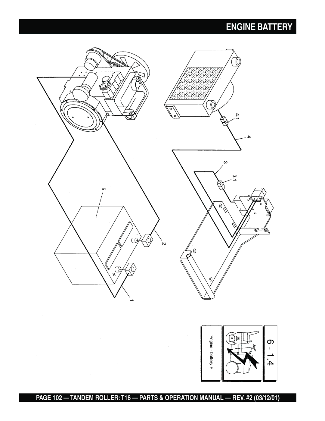 Multiquip T16 operation manual Engine Battery 