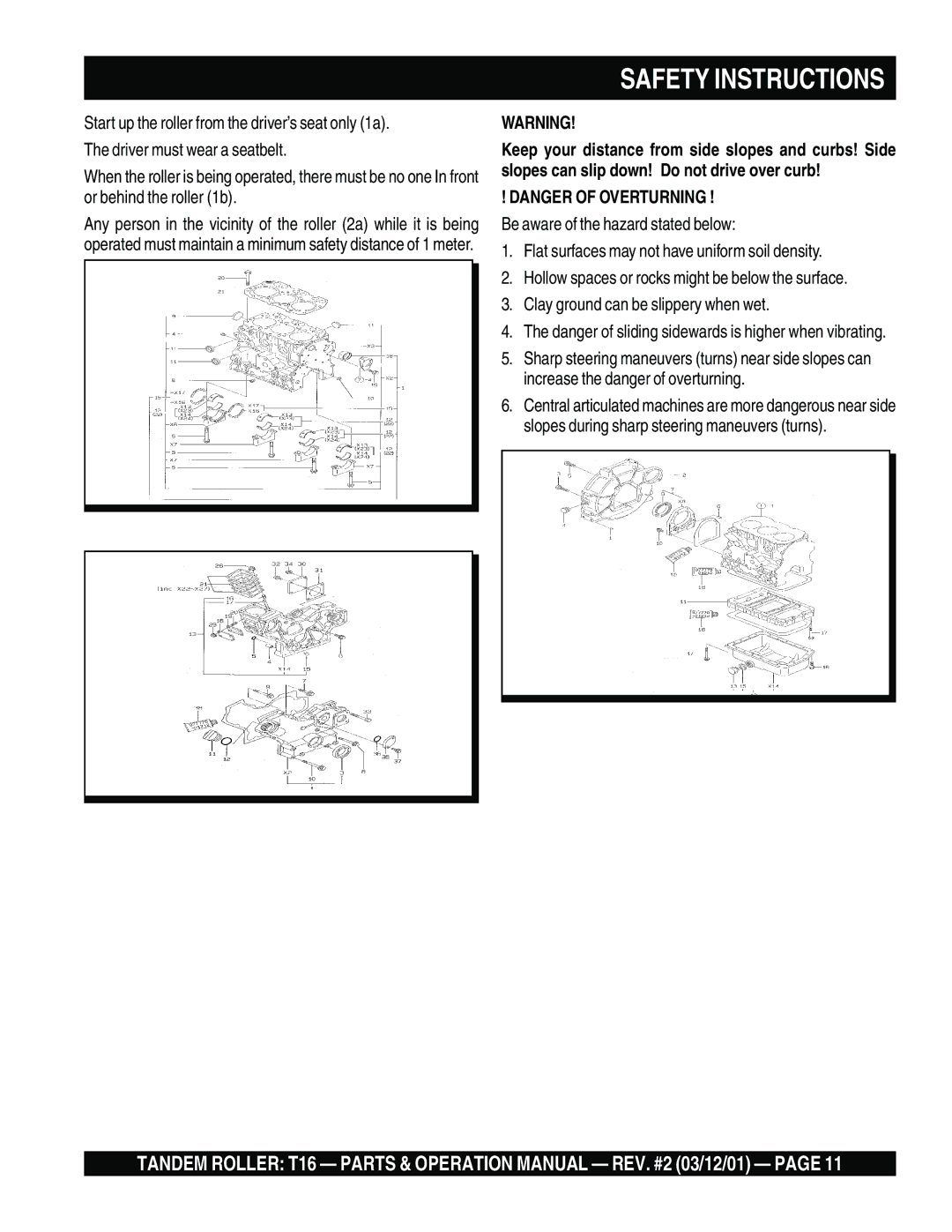 Multiquip T16 operation manual Safety Instructions 