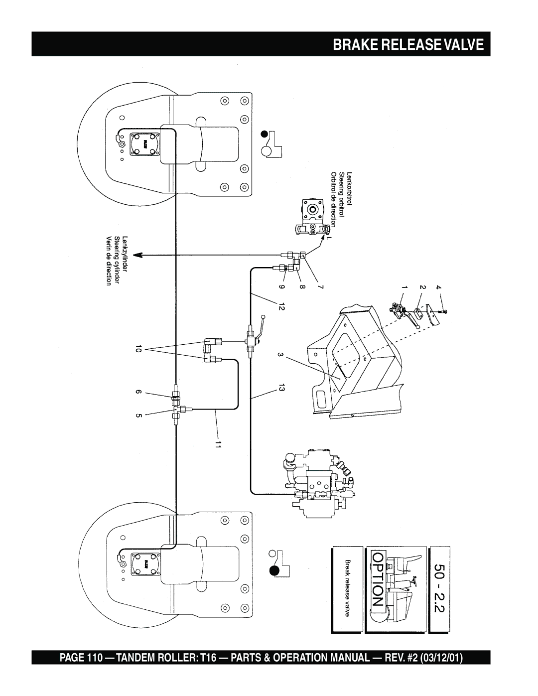 Multiquip T16 operation manual Brake Releasevalve 