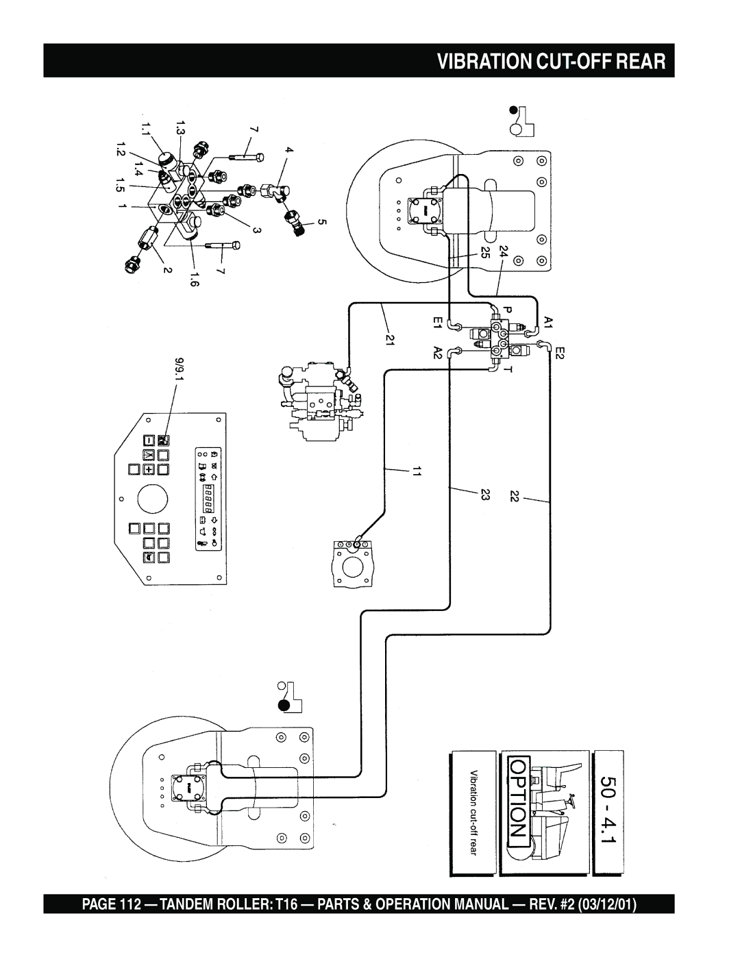 Multiquip T16 operation manual Vibration CUT-OFF Rear 