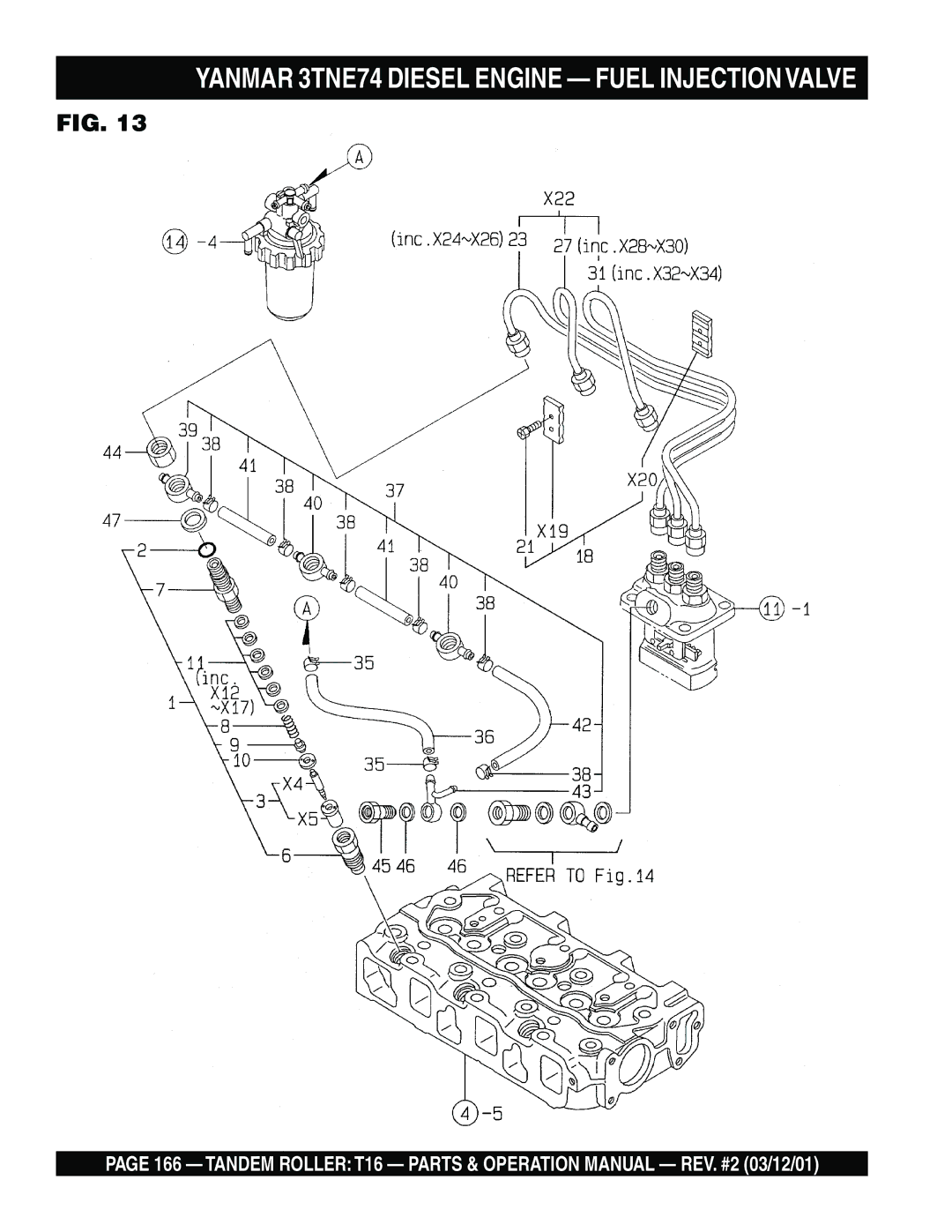 Multiquip T16 operation manual Yanmar 3TNE74 Diesel Engine Fuel Injectionvalve 