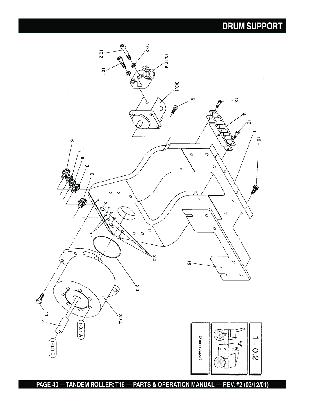 Multiquip T16 operation manual Drum Support 