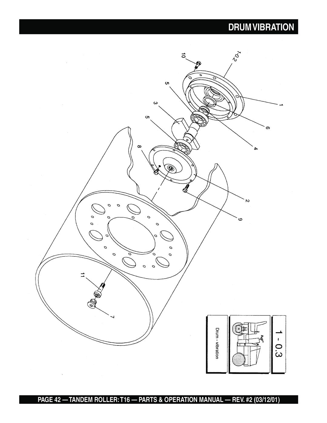 Multiquip T16 operation manual Drumvibration 