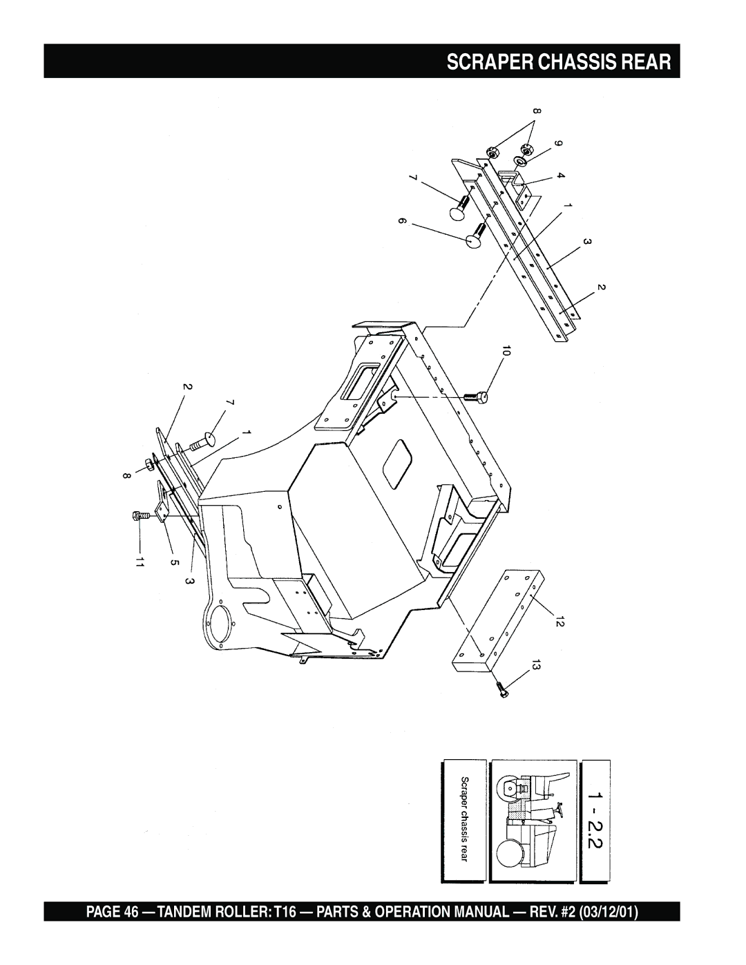 Multiquip T16 operation manual Scraper Chassis Rear 