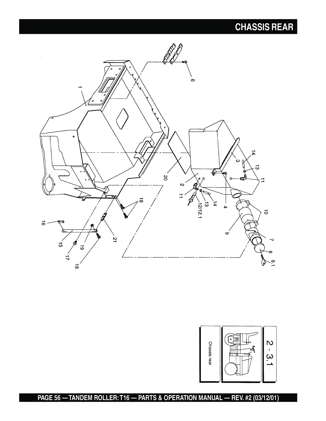 Multiquip T16 operation manual Chassis Rear 