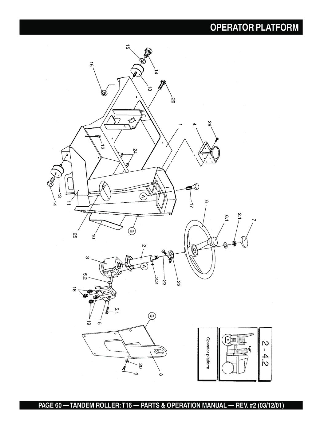 Multiquip T16 operation manual Operator Platform 