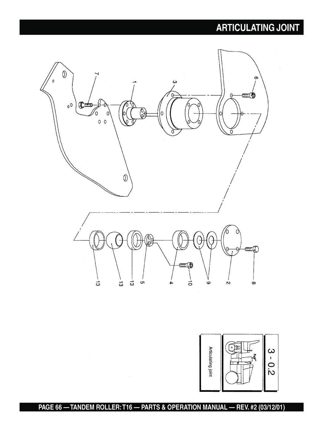 Multiquip T16 operation manual Articulating Joint 