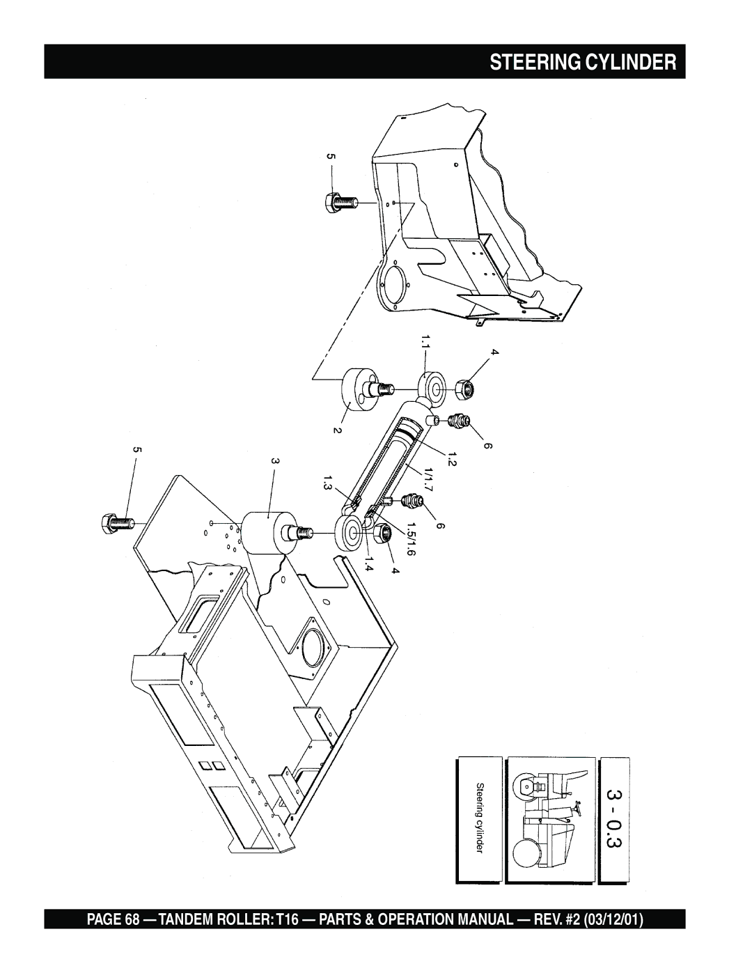 Multiquip T16 operation manual Steering Cylinder 