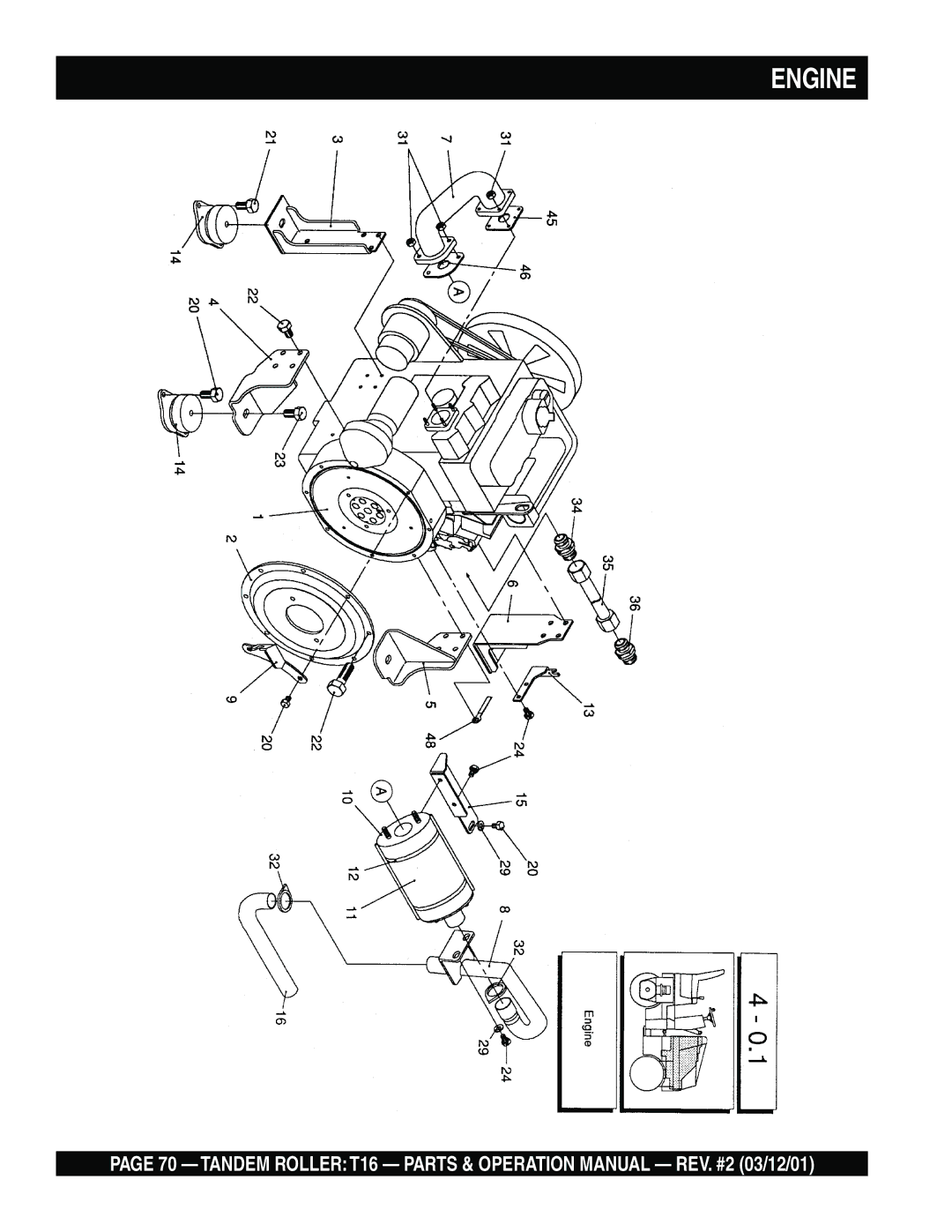 Multiquip T16 operation manual Engine 