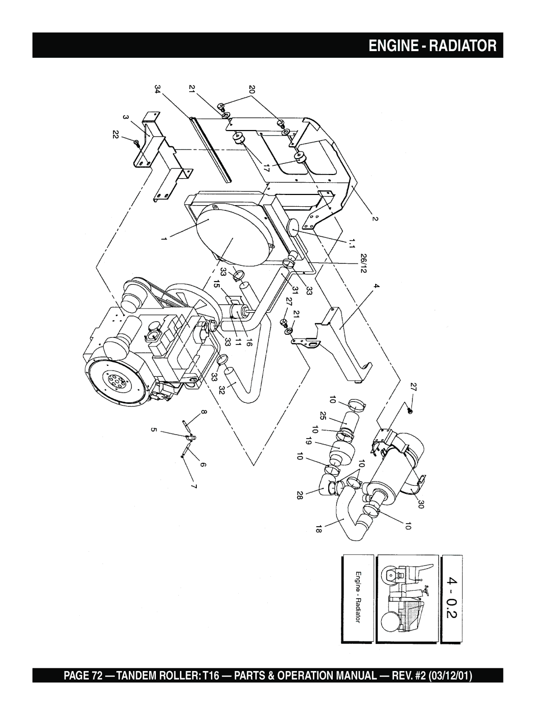 Multiquip T16 operation manual Engine Radiator 