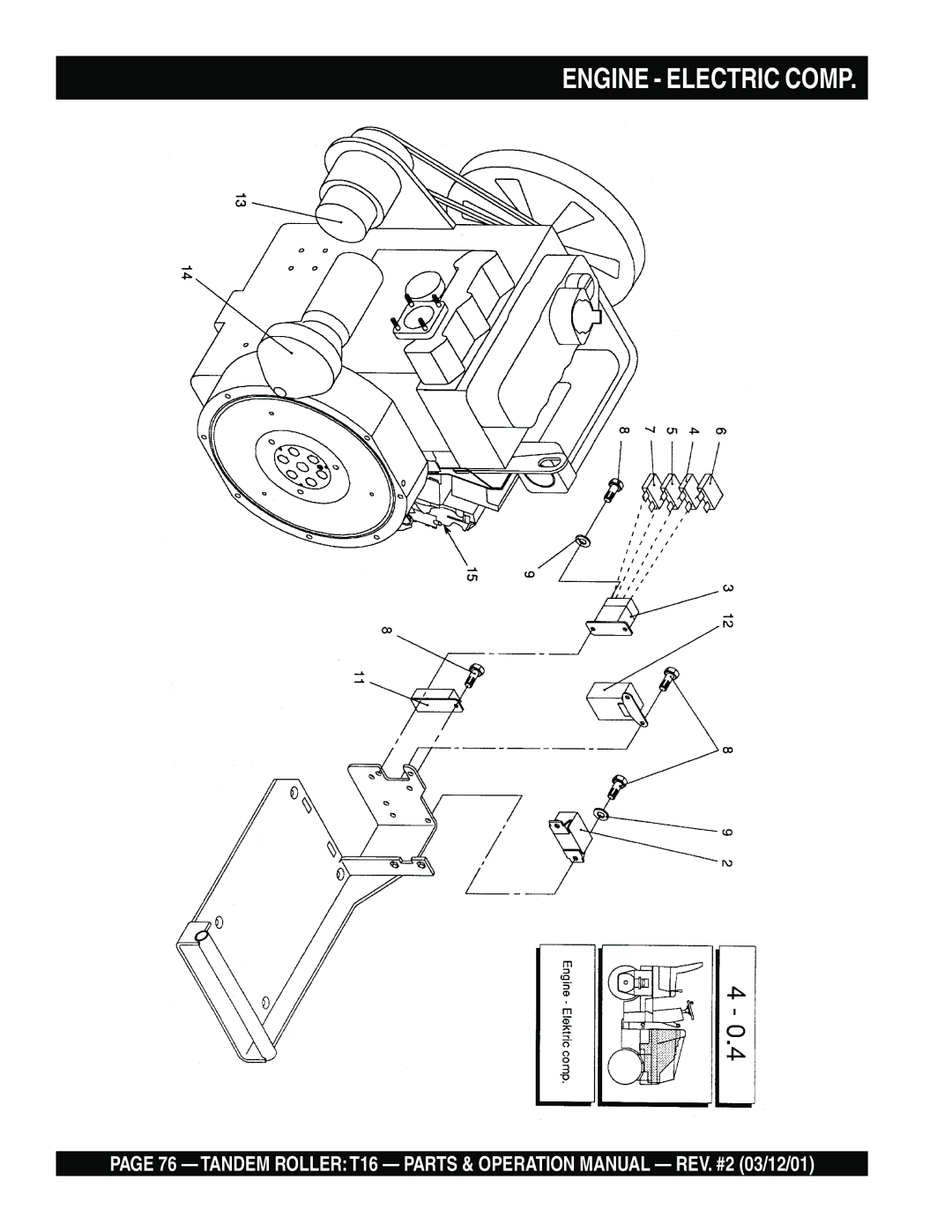 Multiquip T16 operation manual Engine Electric Comp 