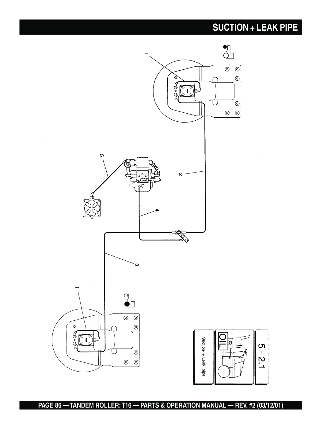 Multiquip T16 operation manual Suction + Leak Pipe 