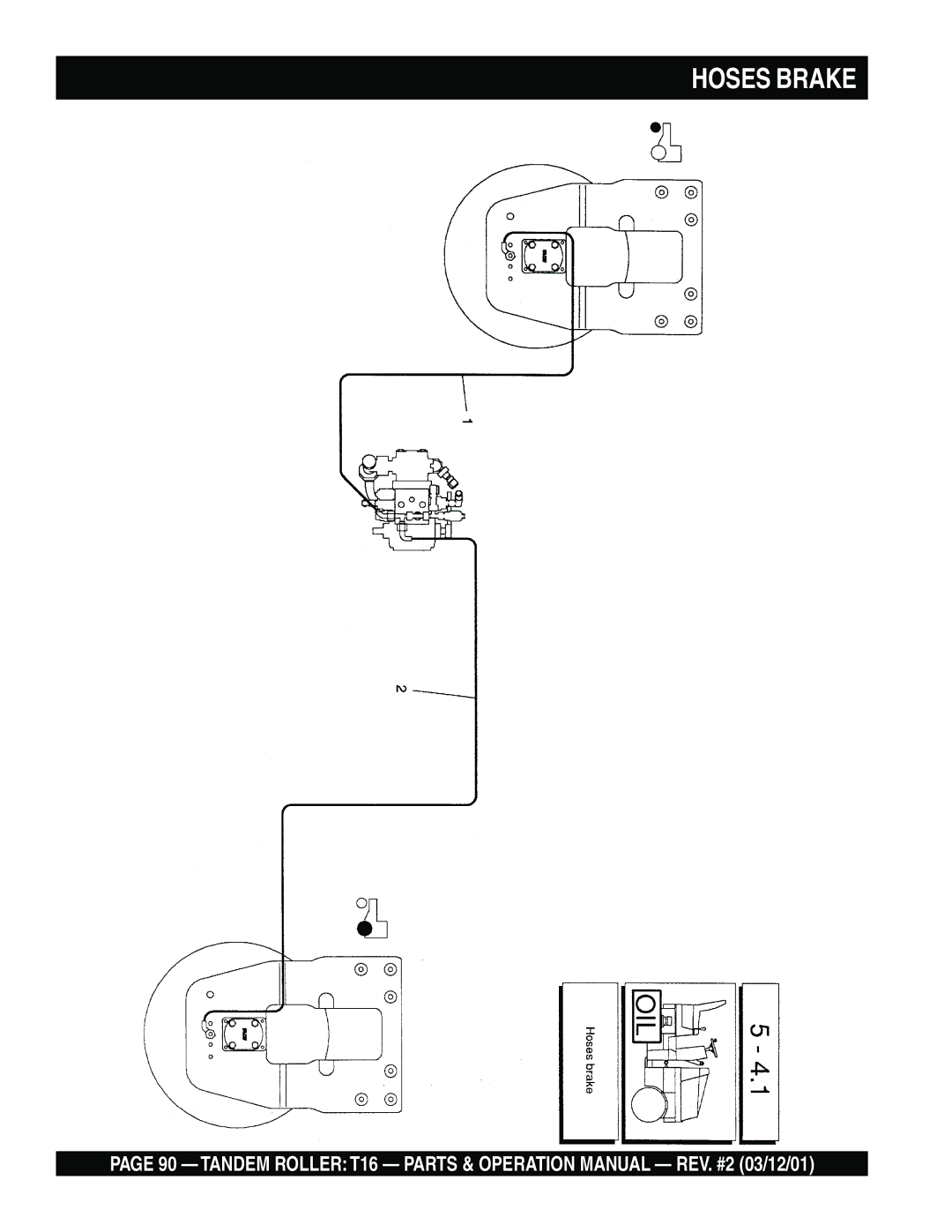 Multiquip T16 operation manual Hoses Brake 