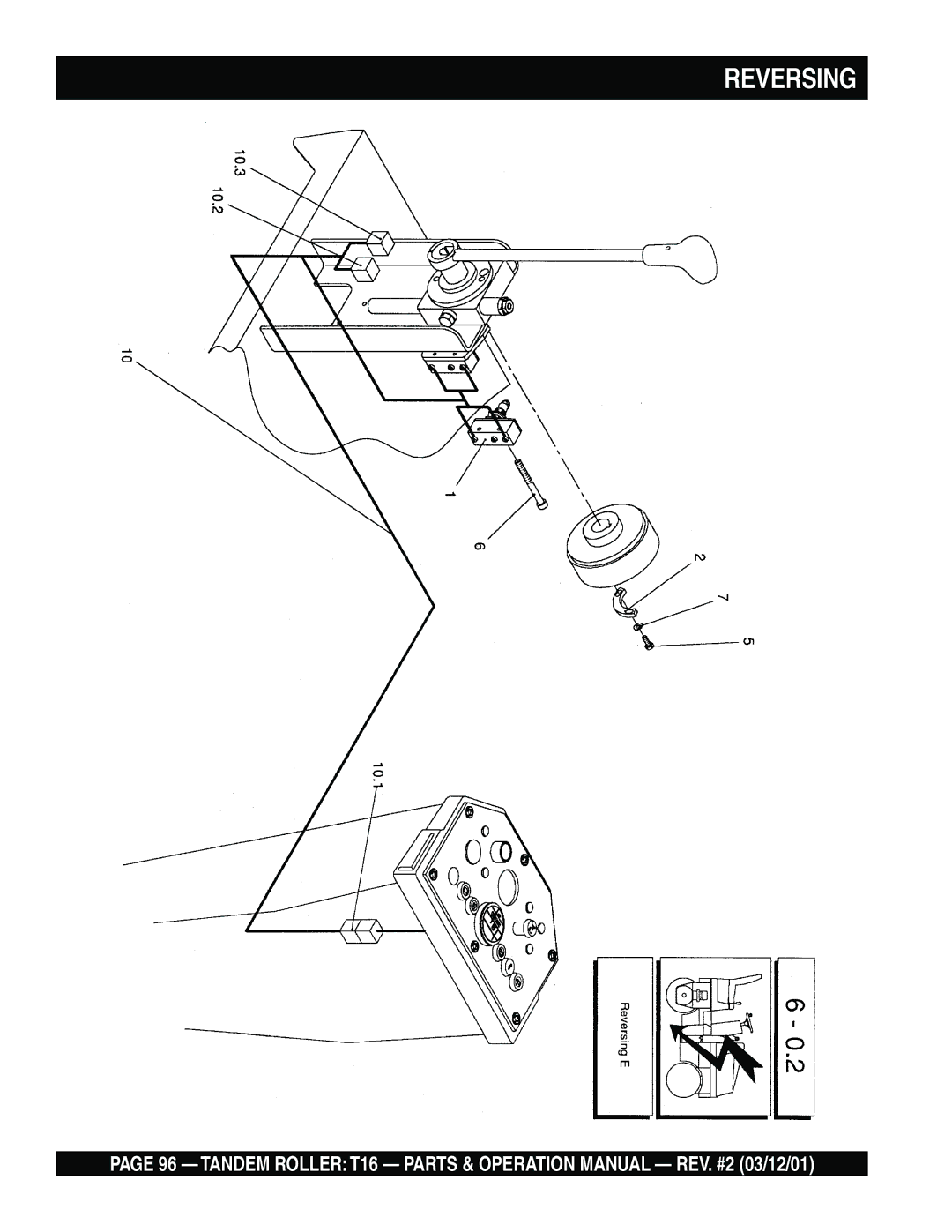 Multiquip T16 operation manual Reversing 