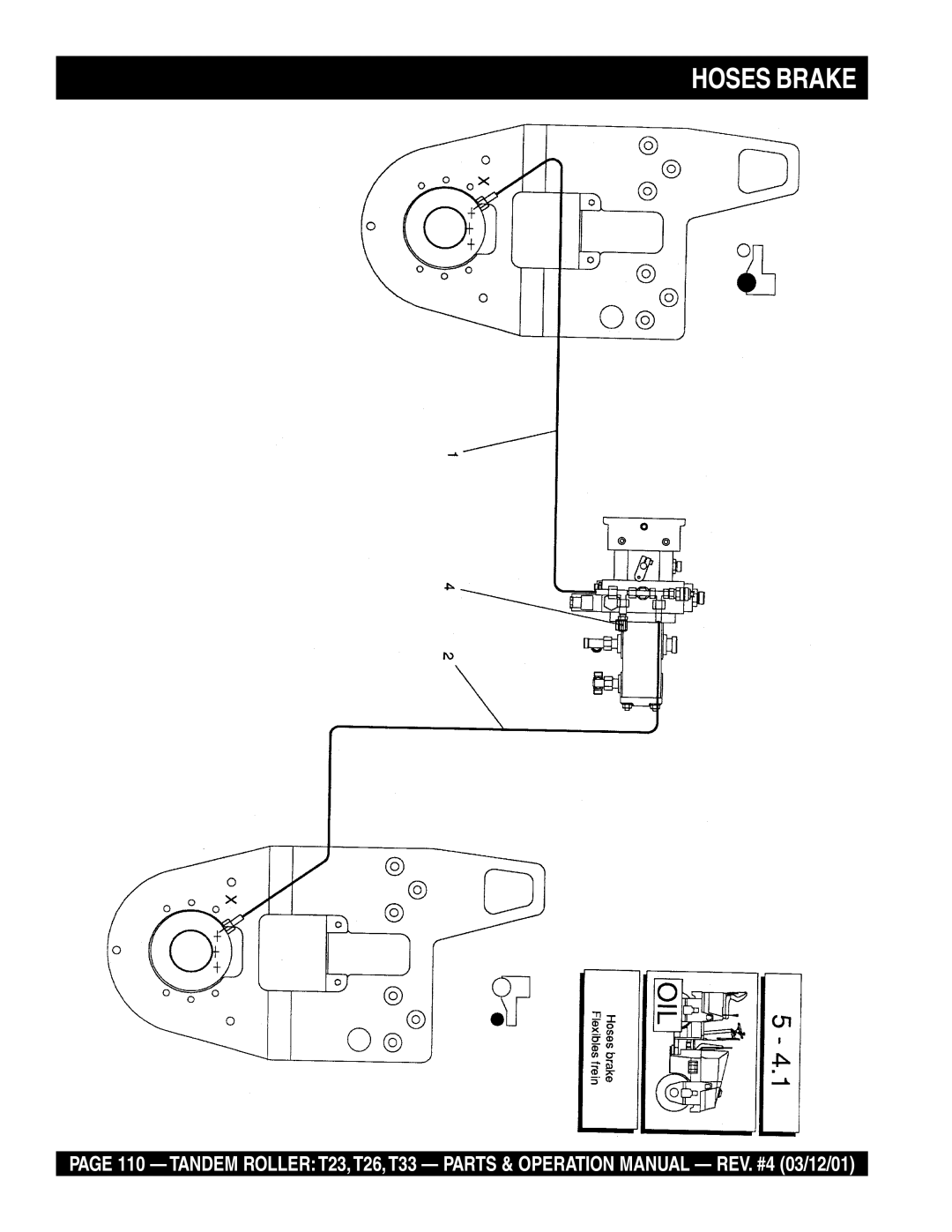 Multiquip T23 operation manual Hoses Brake 