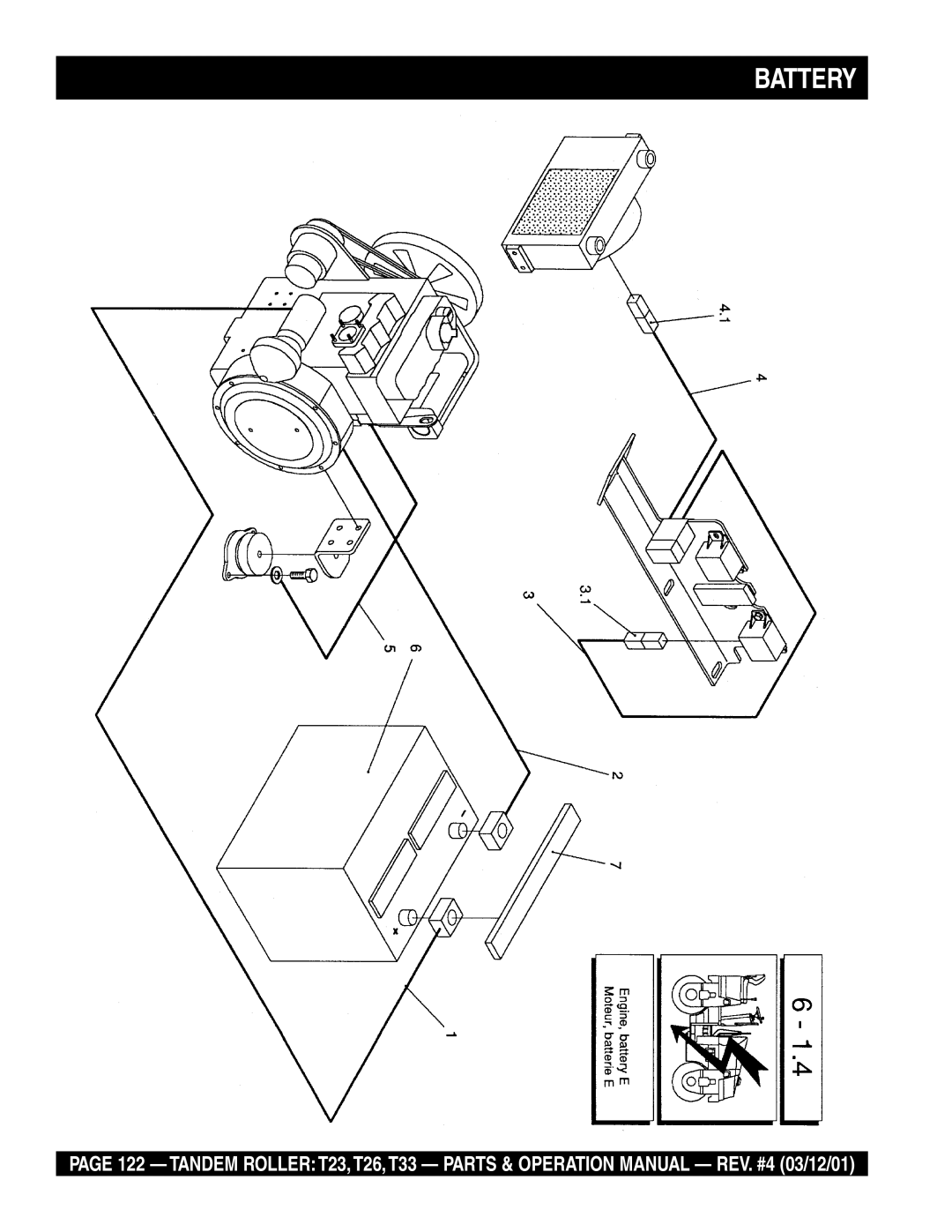 Multiquip T23 operation manual Battery 