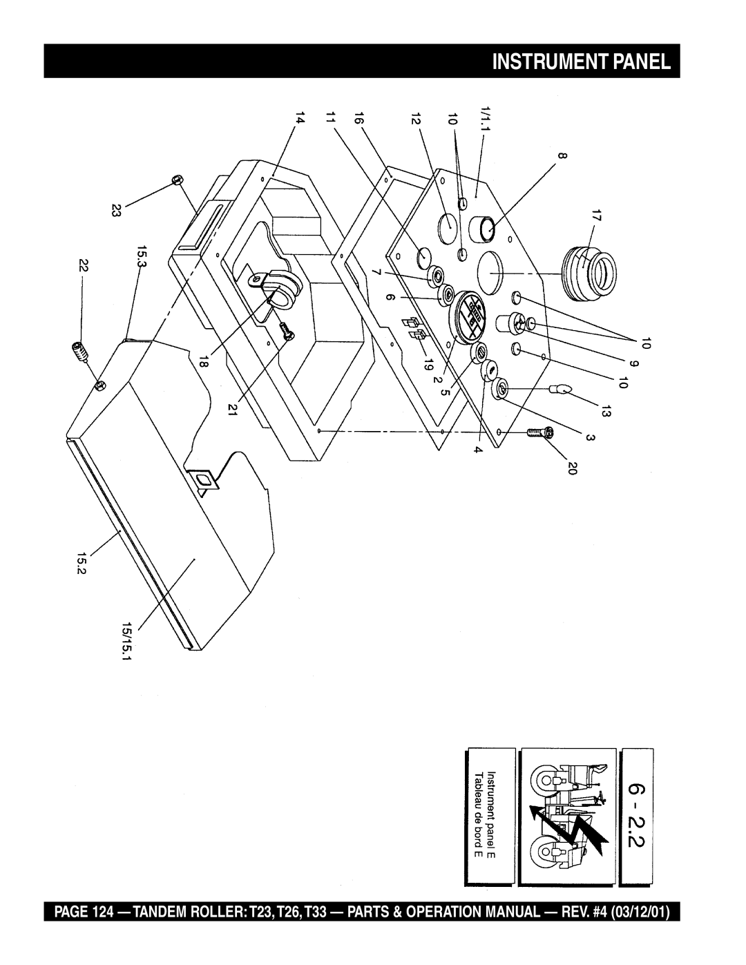 Multiquip T23 operation manual Instrument Panel 