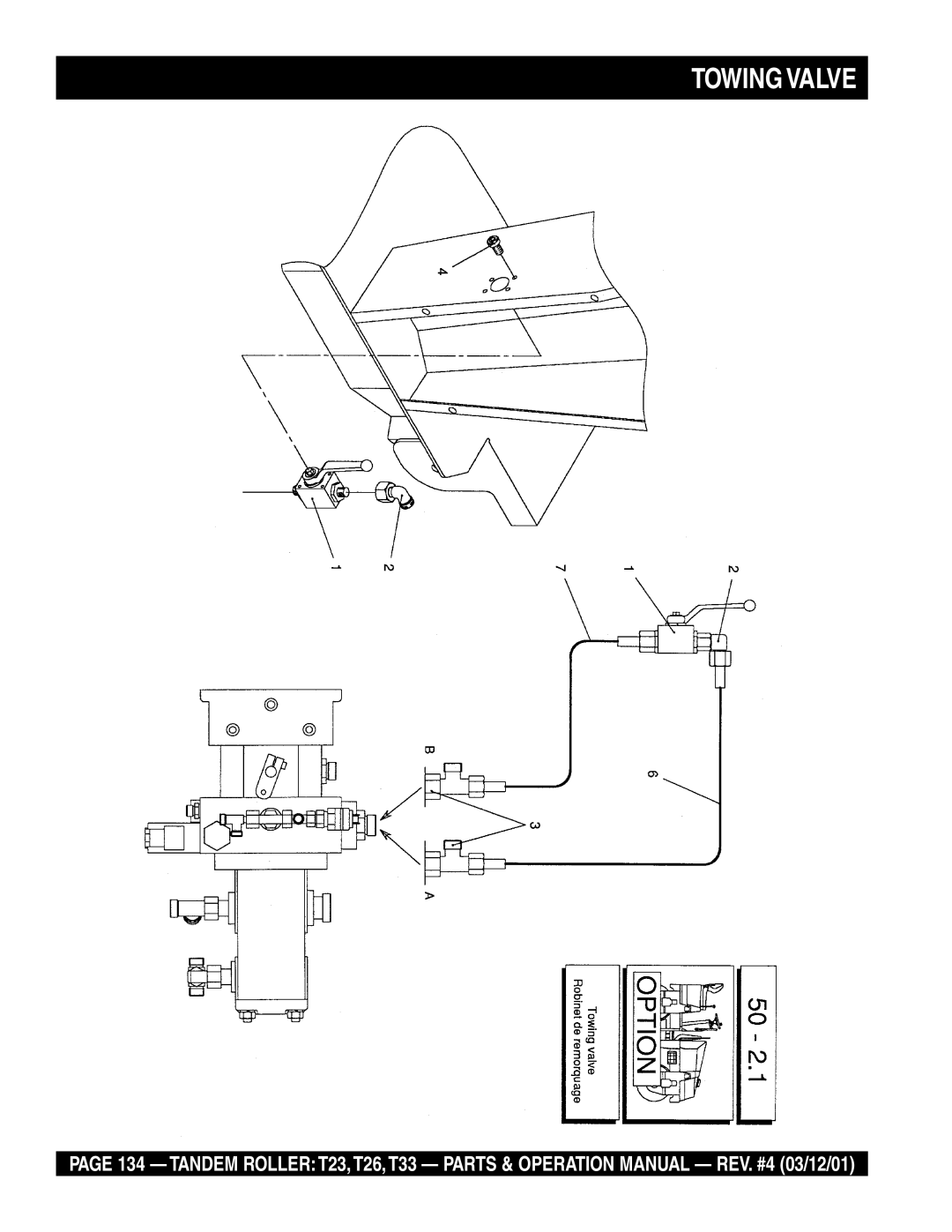 Multiquip T23 operation manual Towing Valve 